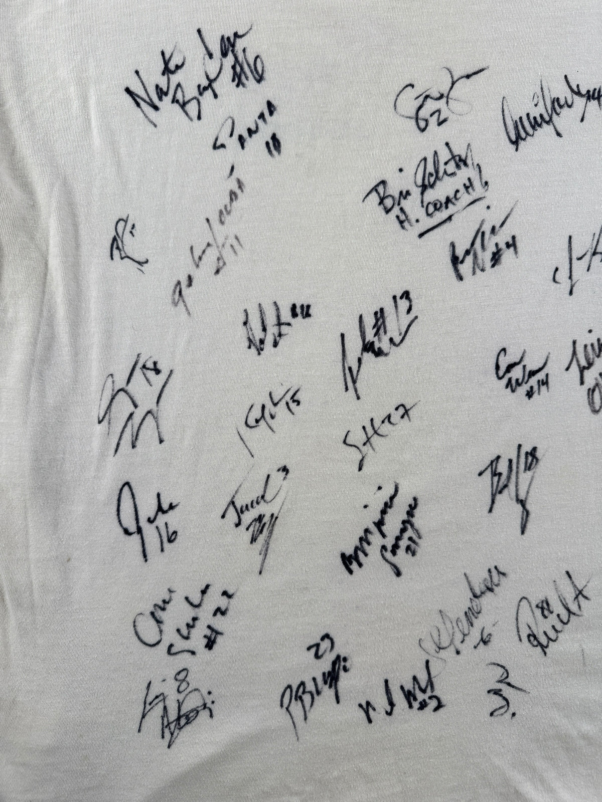 Signatures on back of Vintage 80s Sounders Signed LS Tee SZ L