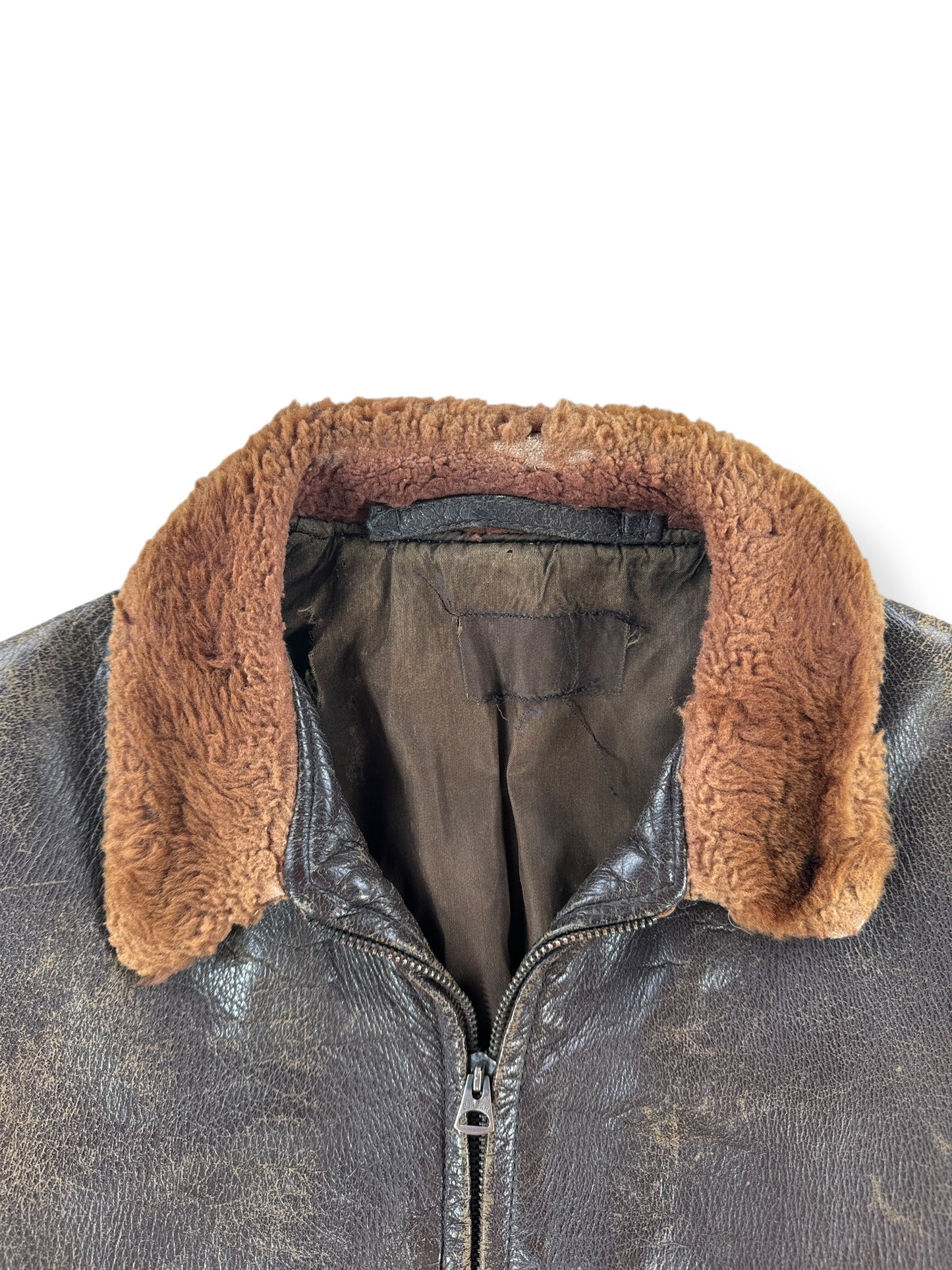 Cuff on Vintage USN G-1 Leather Jacket SZ L