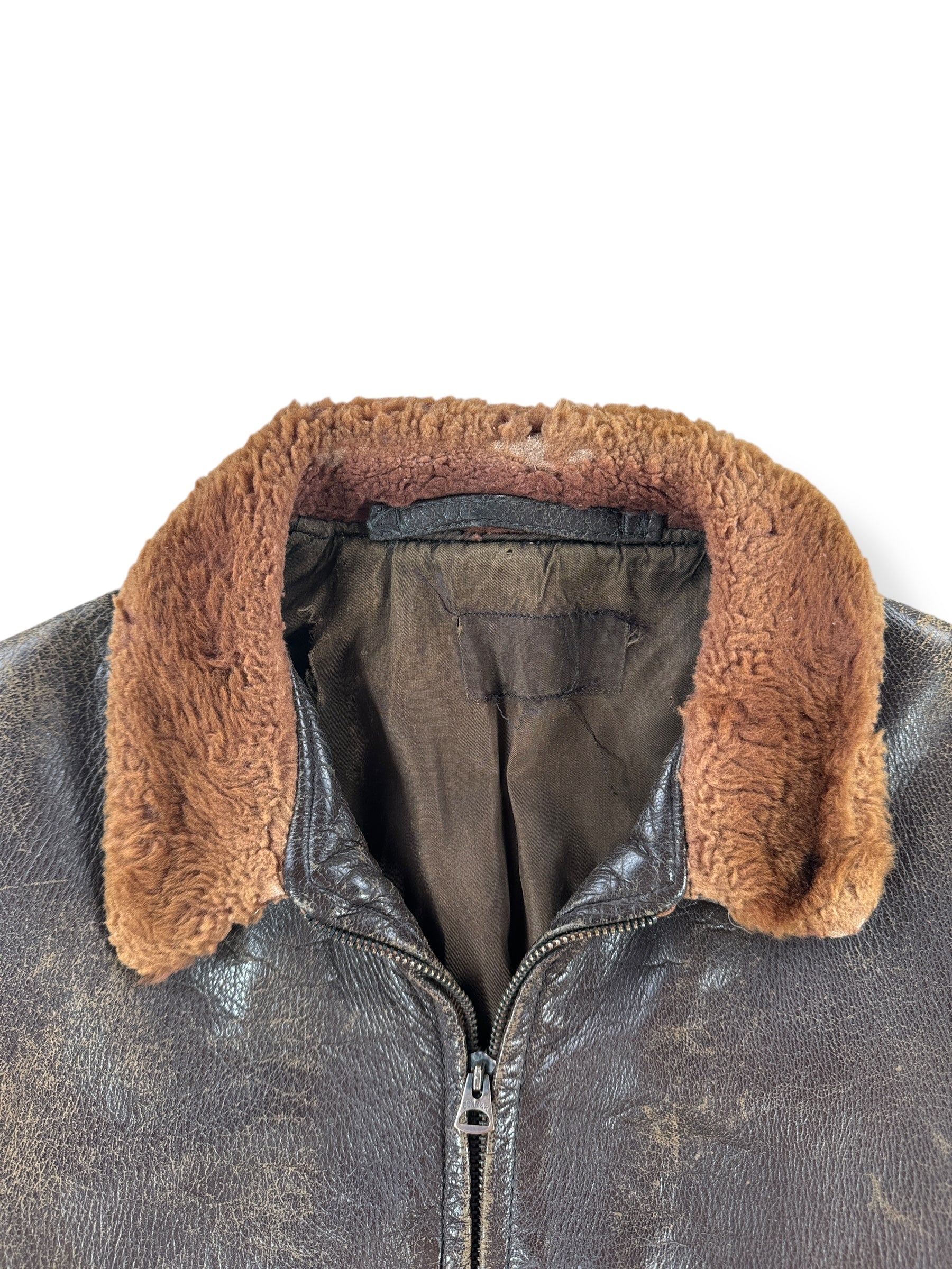 Cuff on Vintage USN G-1 Leather Jacket SZ L