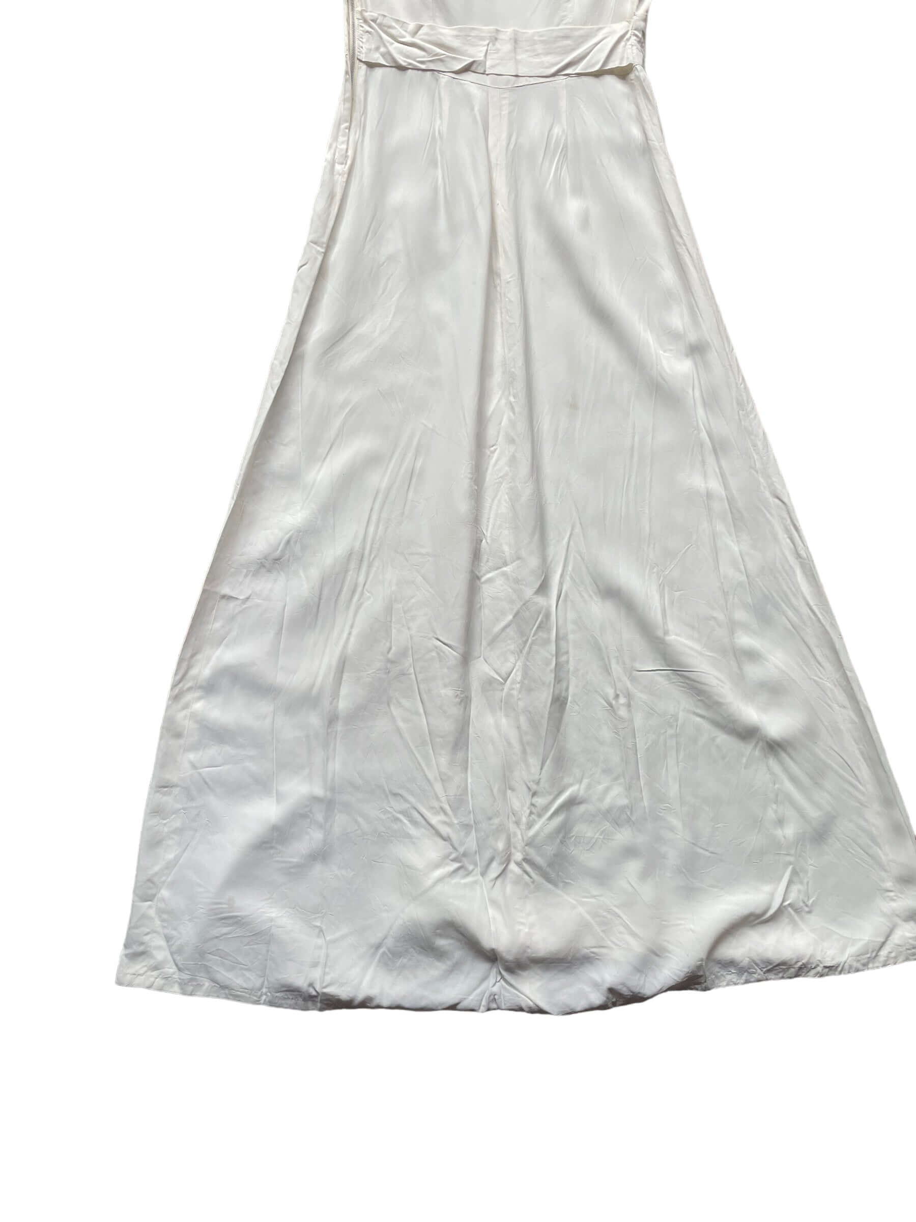 Back of skirt view of Vintage 1930s Rayon Wedding Dress |  Barn Owl Vintage Dresses | Seattle Vintage Ladies Clothing