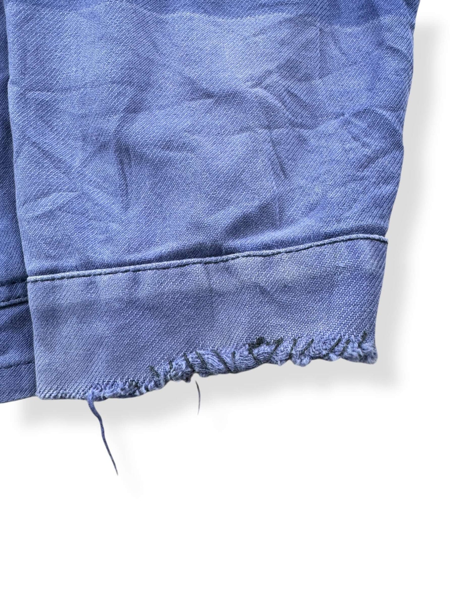 Repair on Sleeve of Vintage Sunfaded French Chore Coat SZ XL