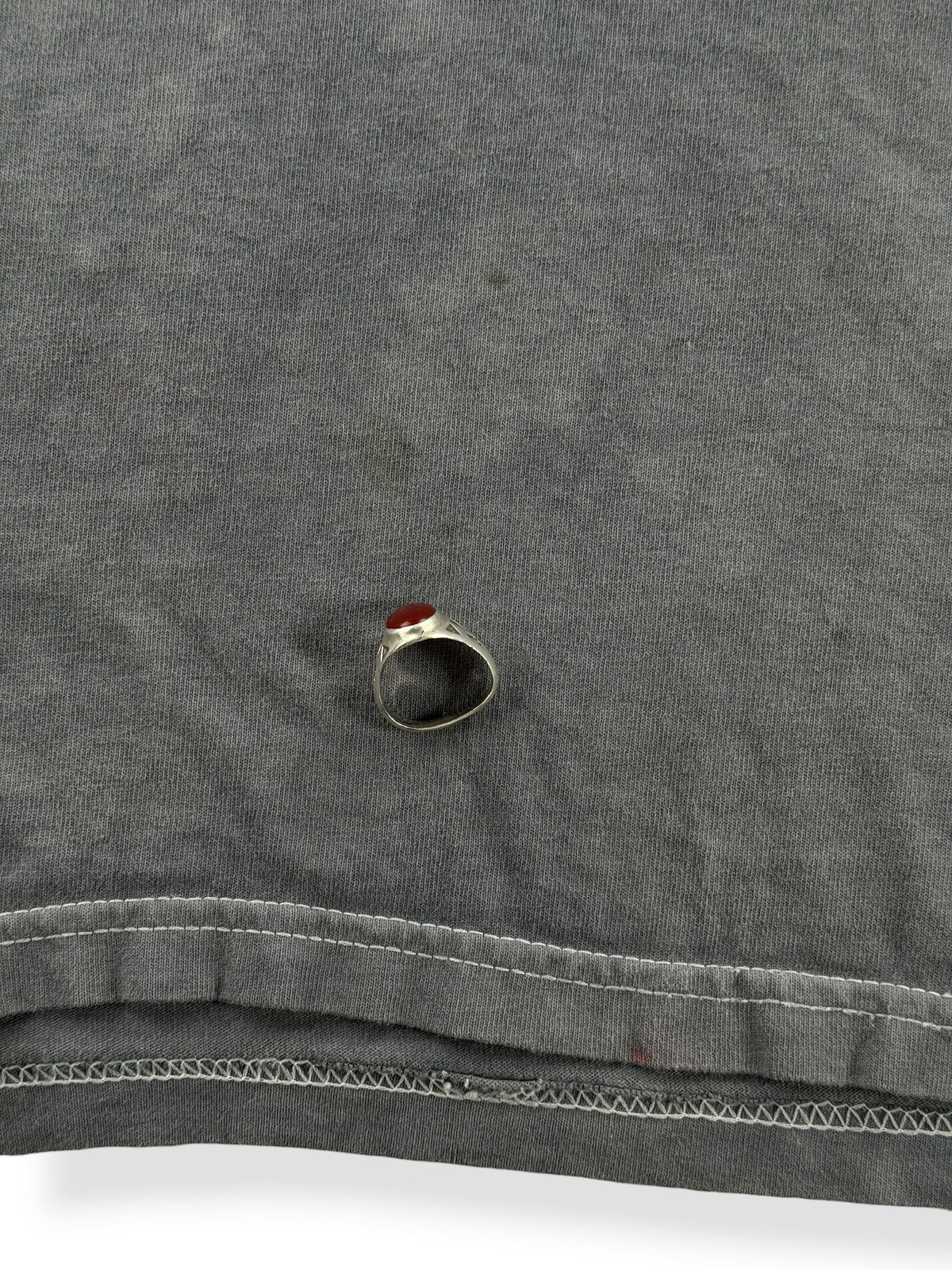 Ink stains on front of Vintage Coop Devil Art Tee SZ L