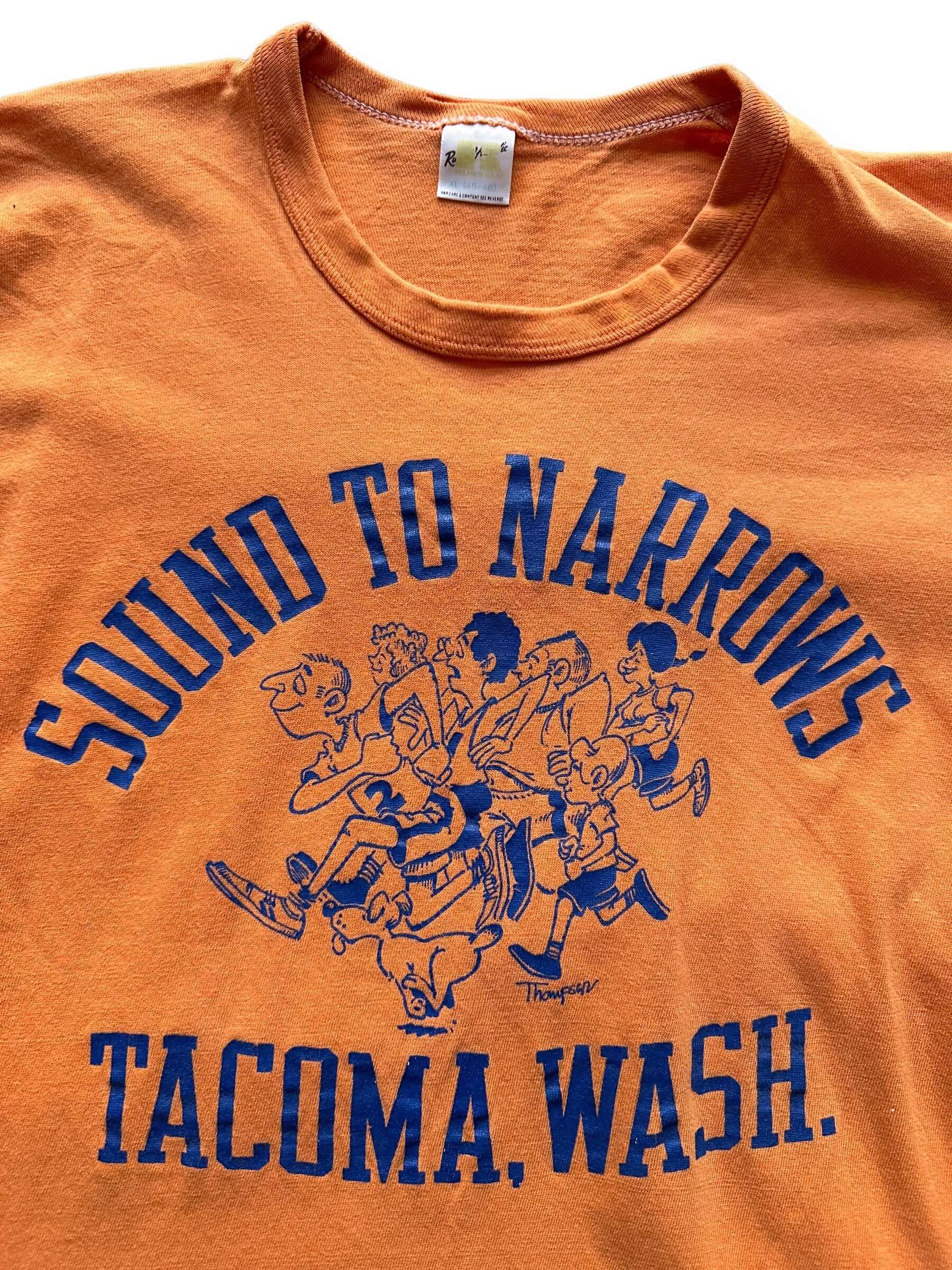 front close up of Vintage Sound to Narrows Race Tee SZ M