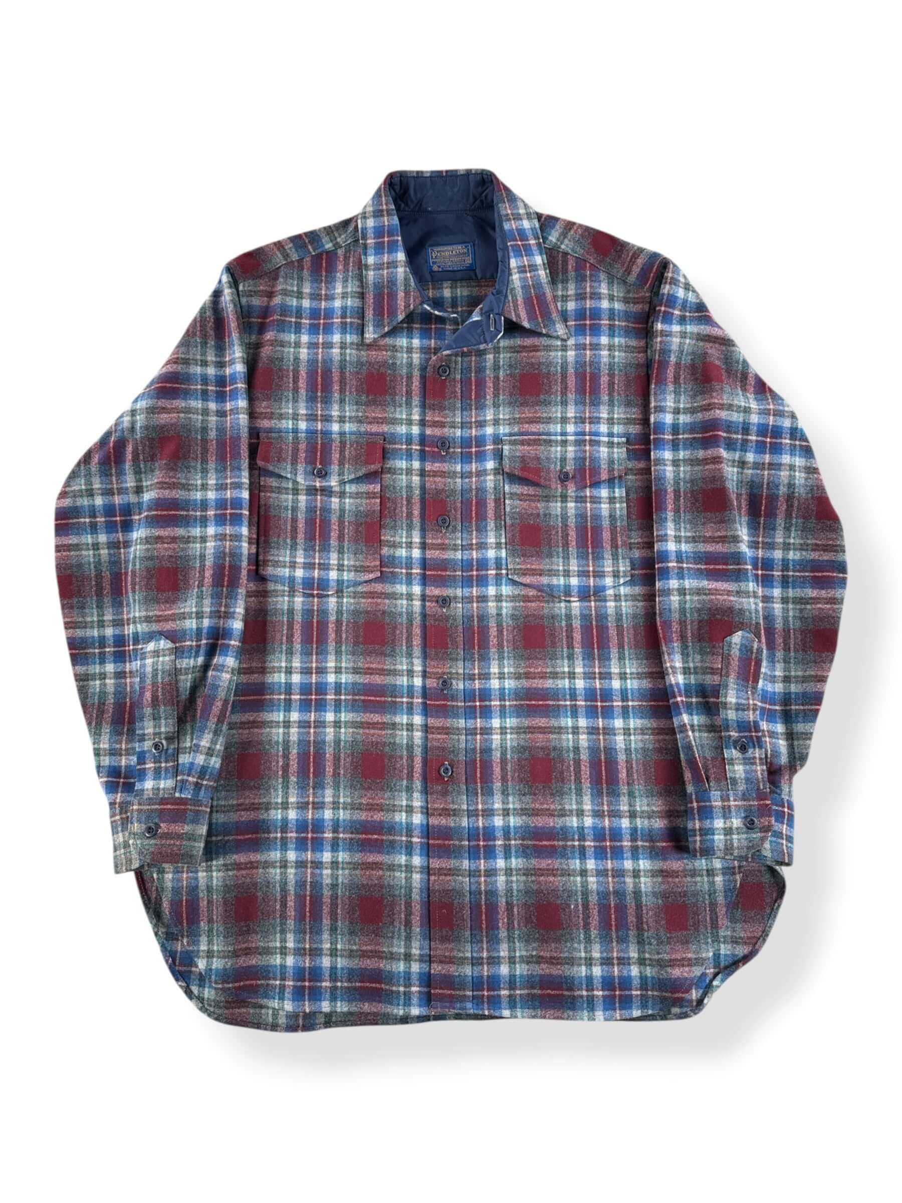 Front of Vintage Pendleton Maroon & White Flannel SZ XL