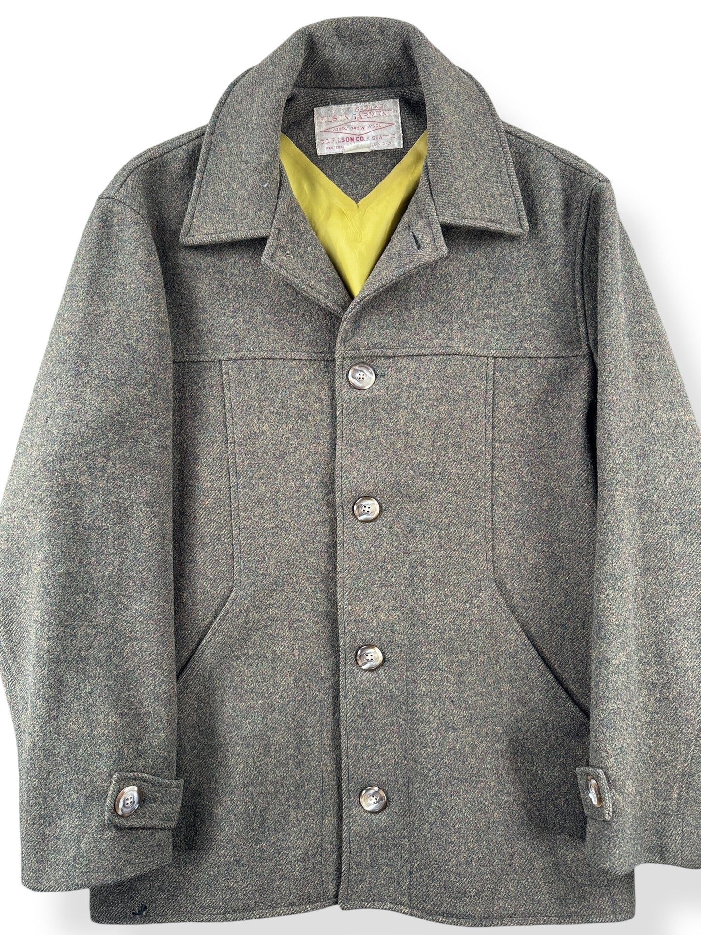 Front Close Up of Vintage Filson Car Coat Style 201 SZ 42 AS IS