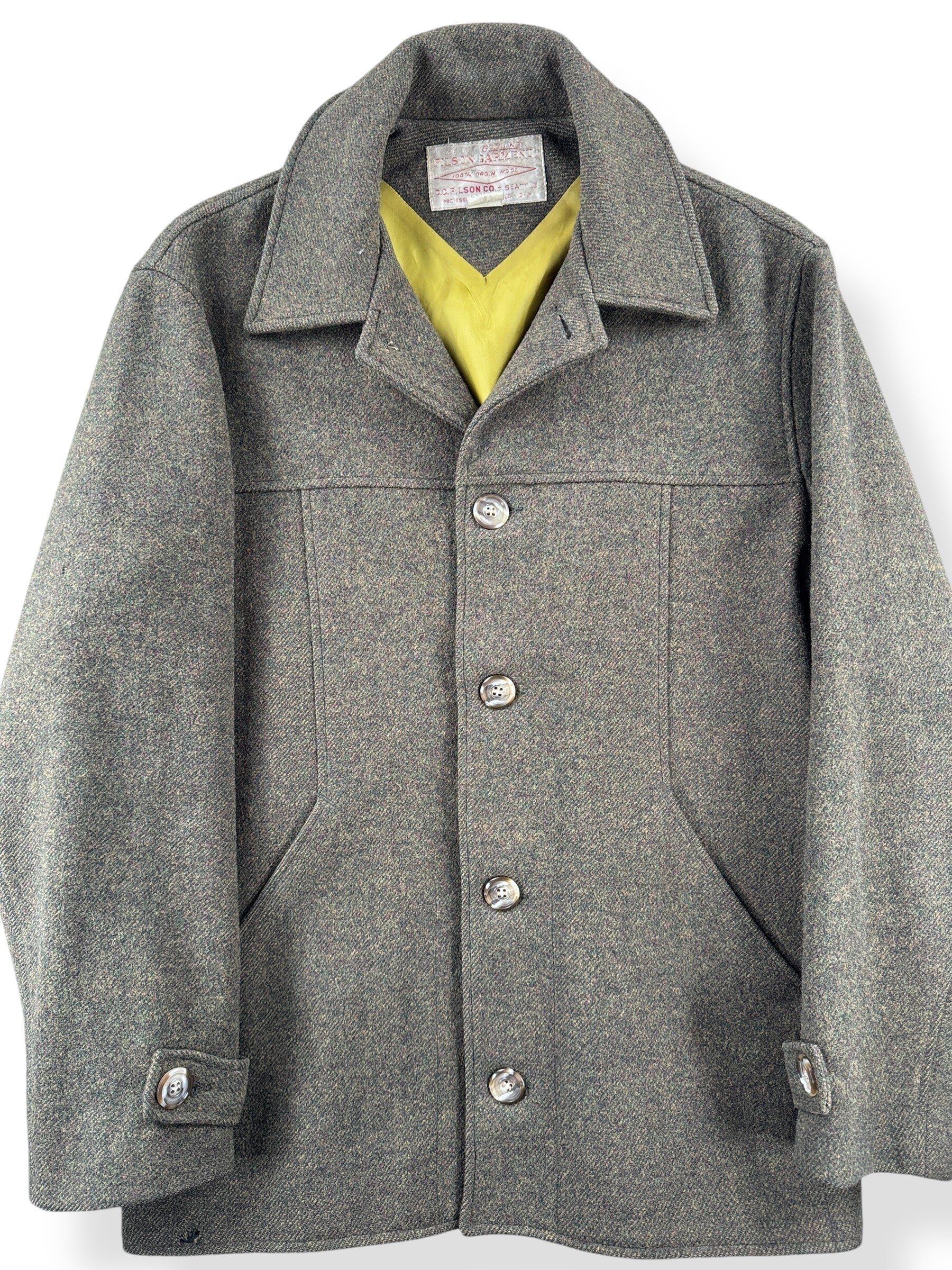 Front Close Up of Vintage Filson Car Coat Style 201 SZ 42 AS IS