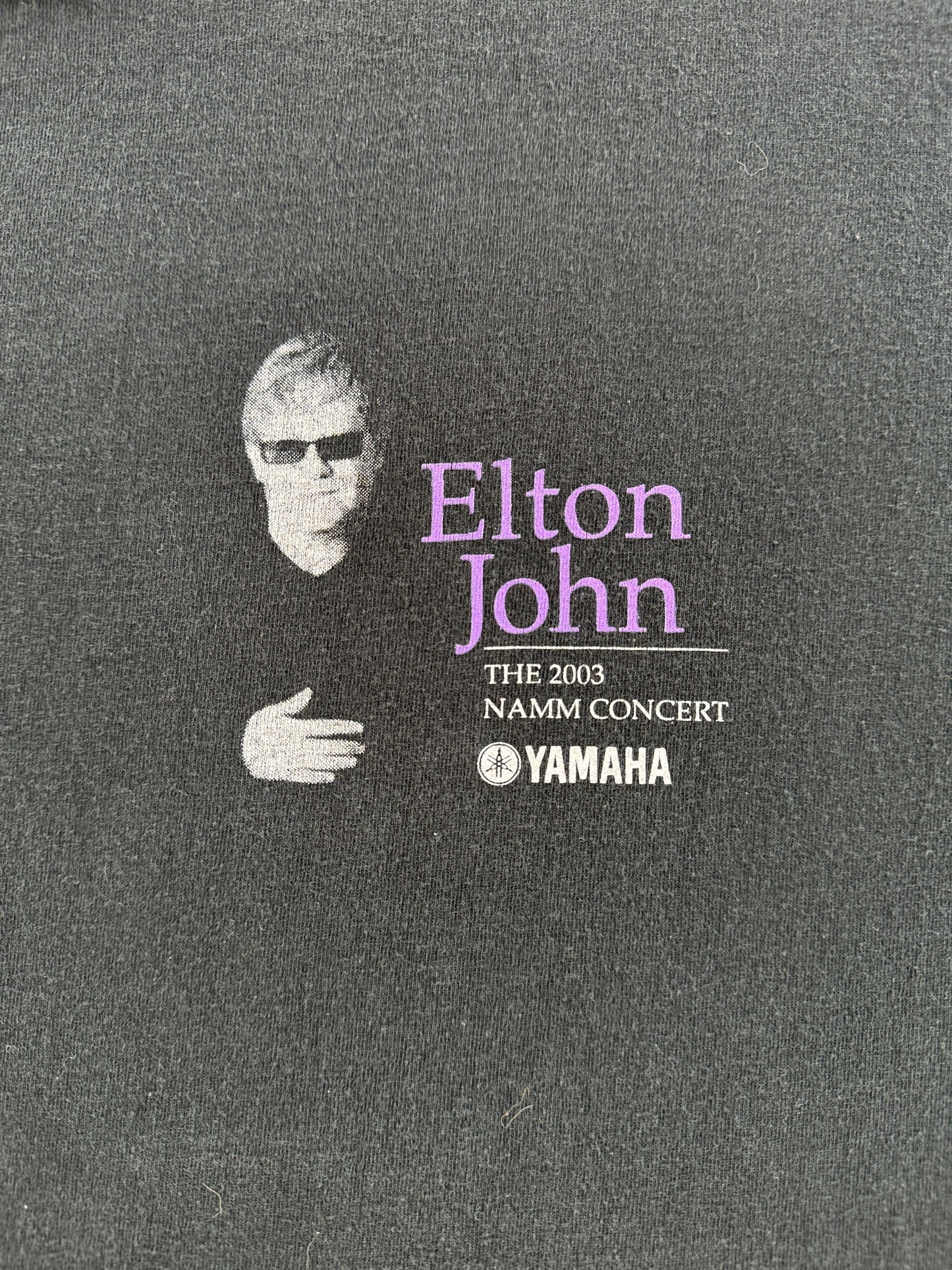 Graphic of Vintage Elton John 2003 NAMM Tee SZ XL