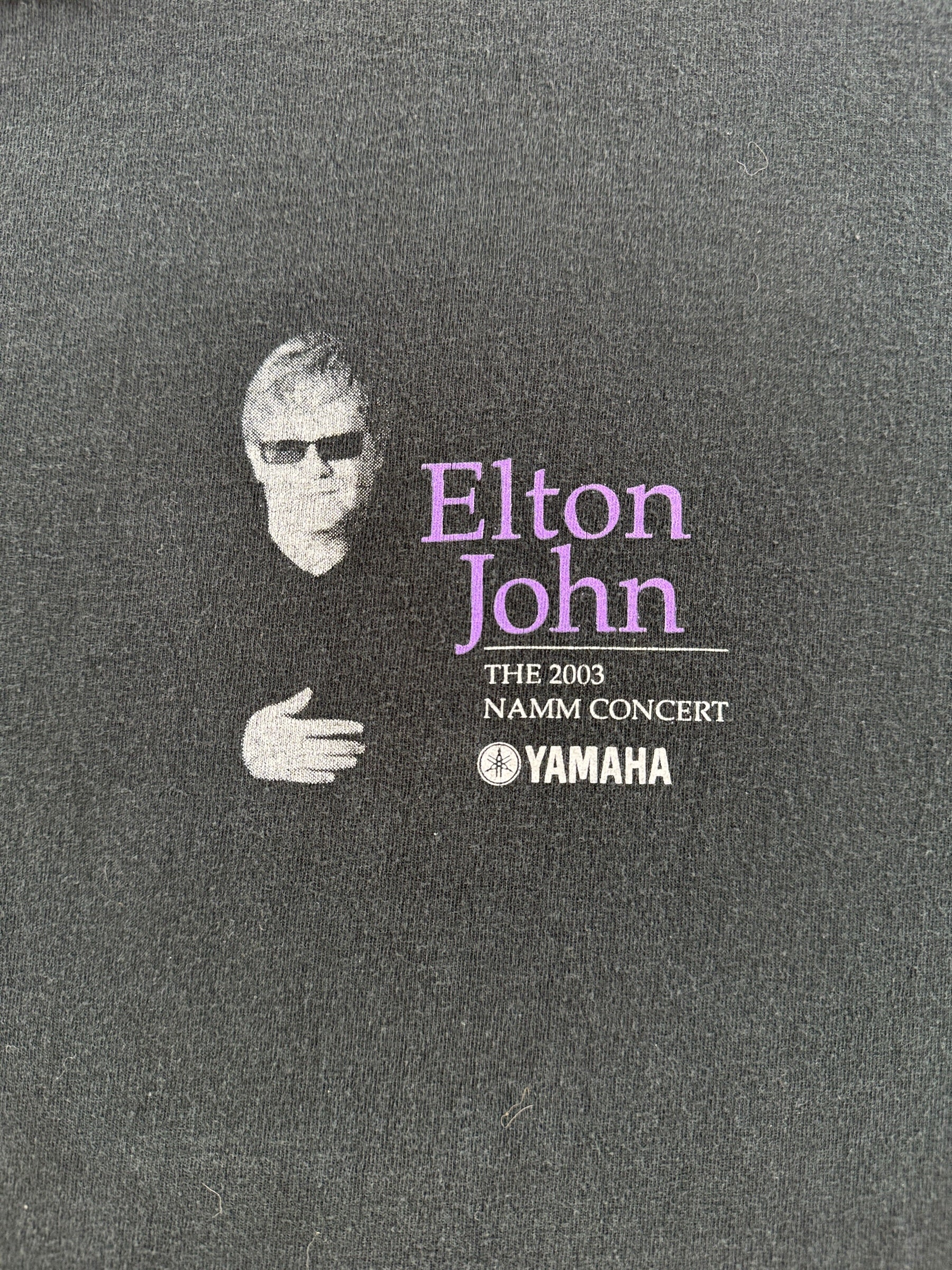 Graphic of Vintage Elton John 2003 NAMM Tee SZ XL
