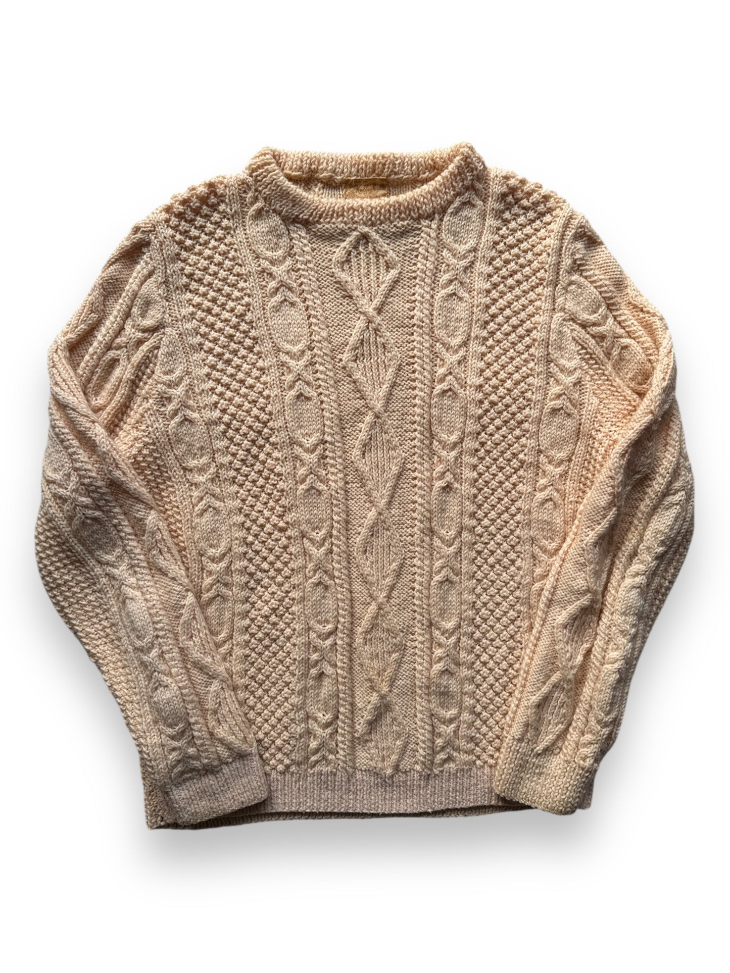 front of Vintage Cable Knit Wool Sweater L