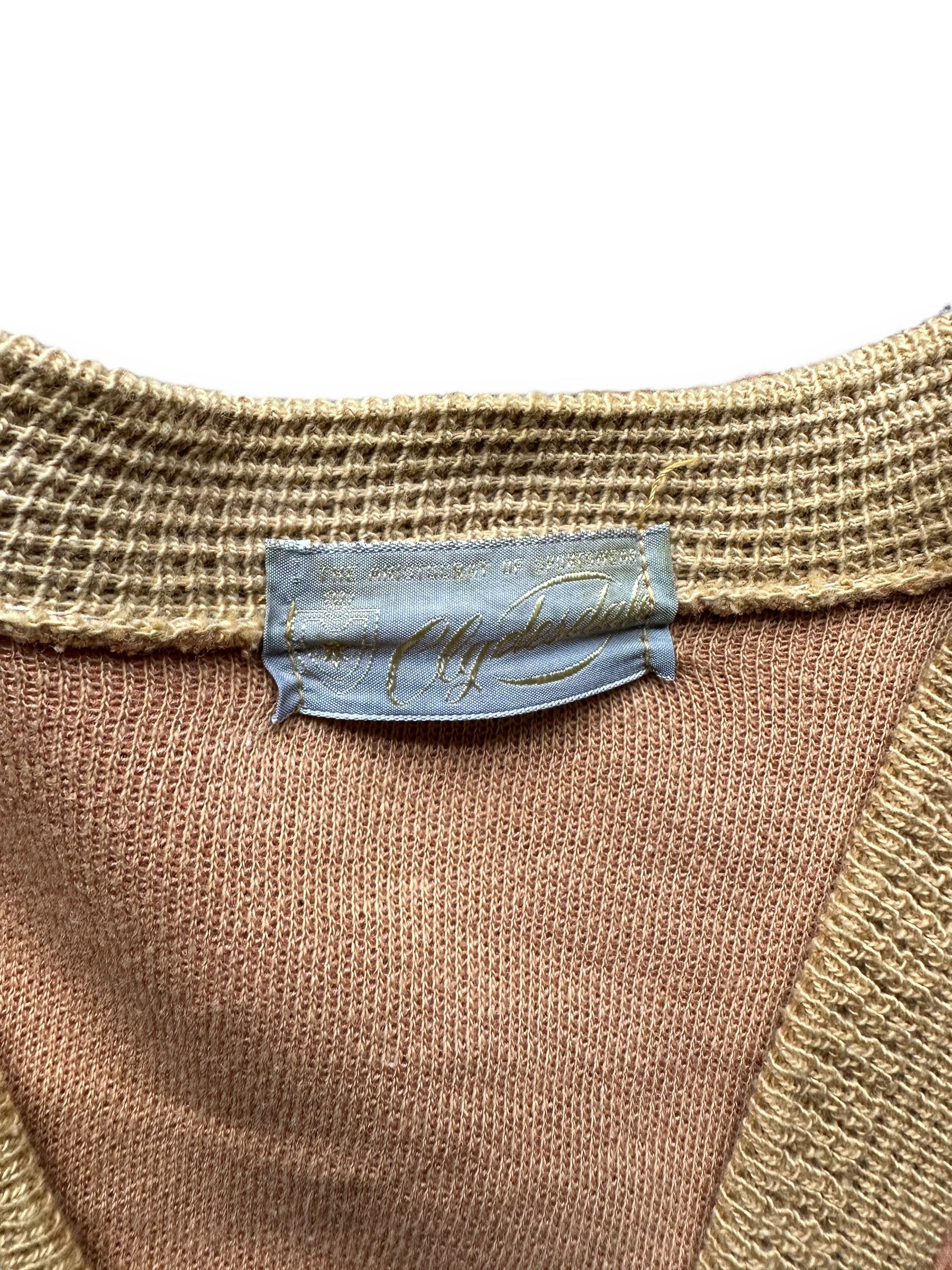 Tag View of Vintage 1930s Clydesdale Cardigan SZ L | Vintage Cardigan Sweaters | Vintage Clothing Seattle