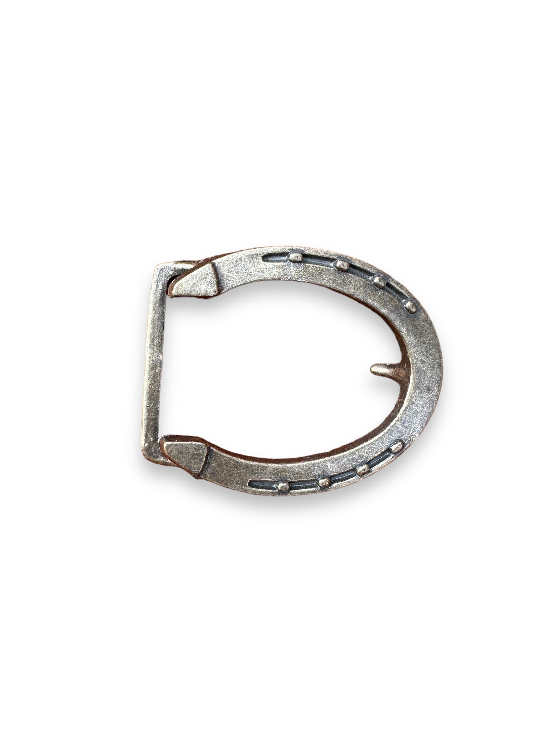 Front View of Vintage Horseshoe Belt Buckle