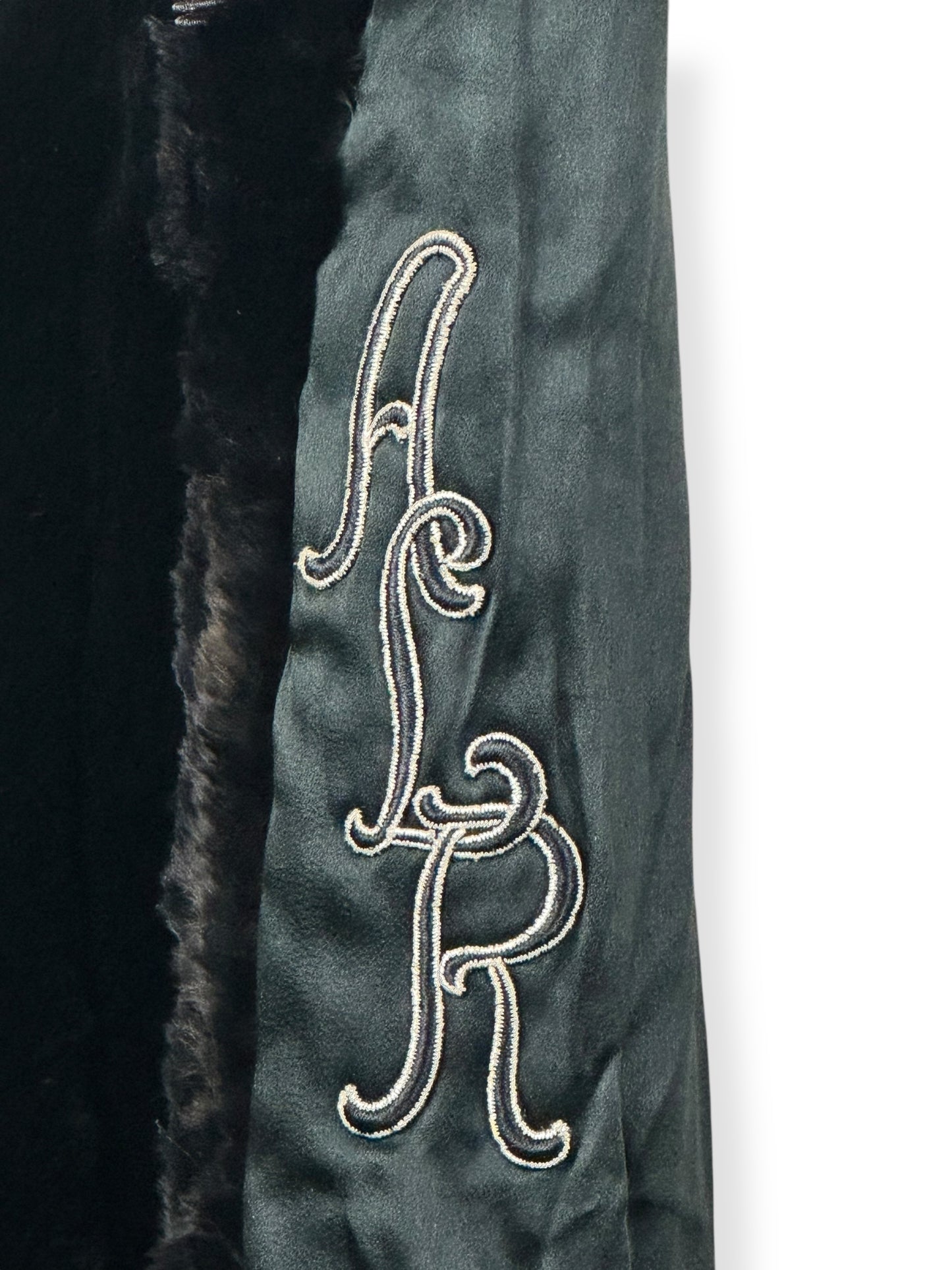 Monogram on lining 1940s Black Mink Coat M-L