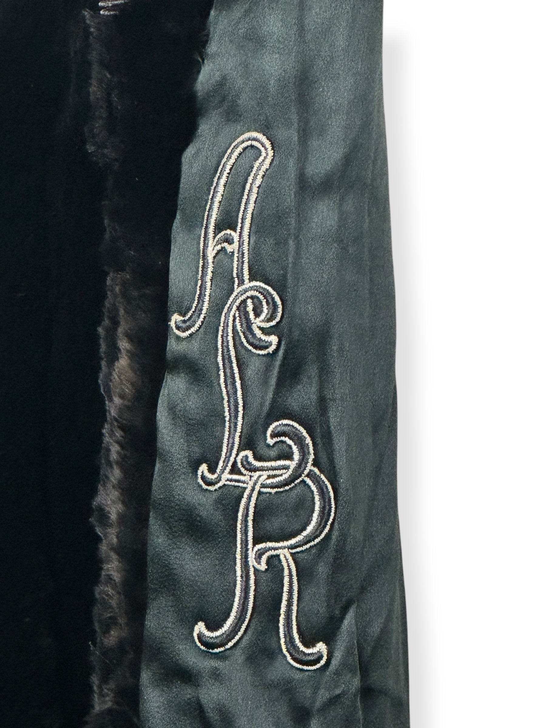 Monogram on lining 1940s Black Mink Coat M-L