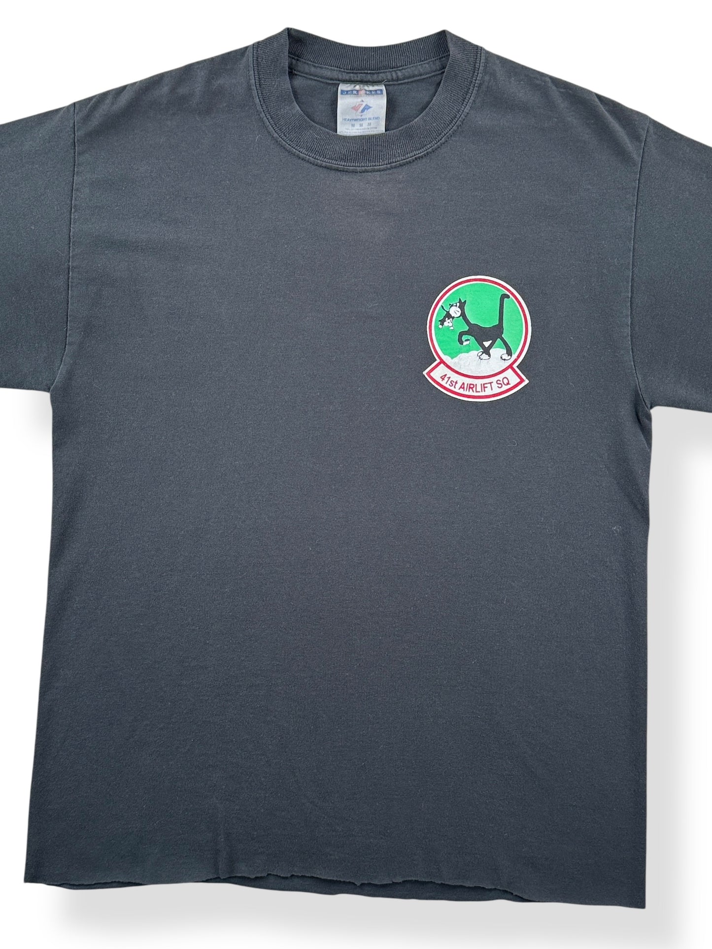 Front Close Up of Vintage 41st Airlift Military Tee SZ M