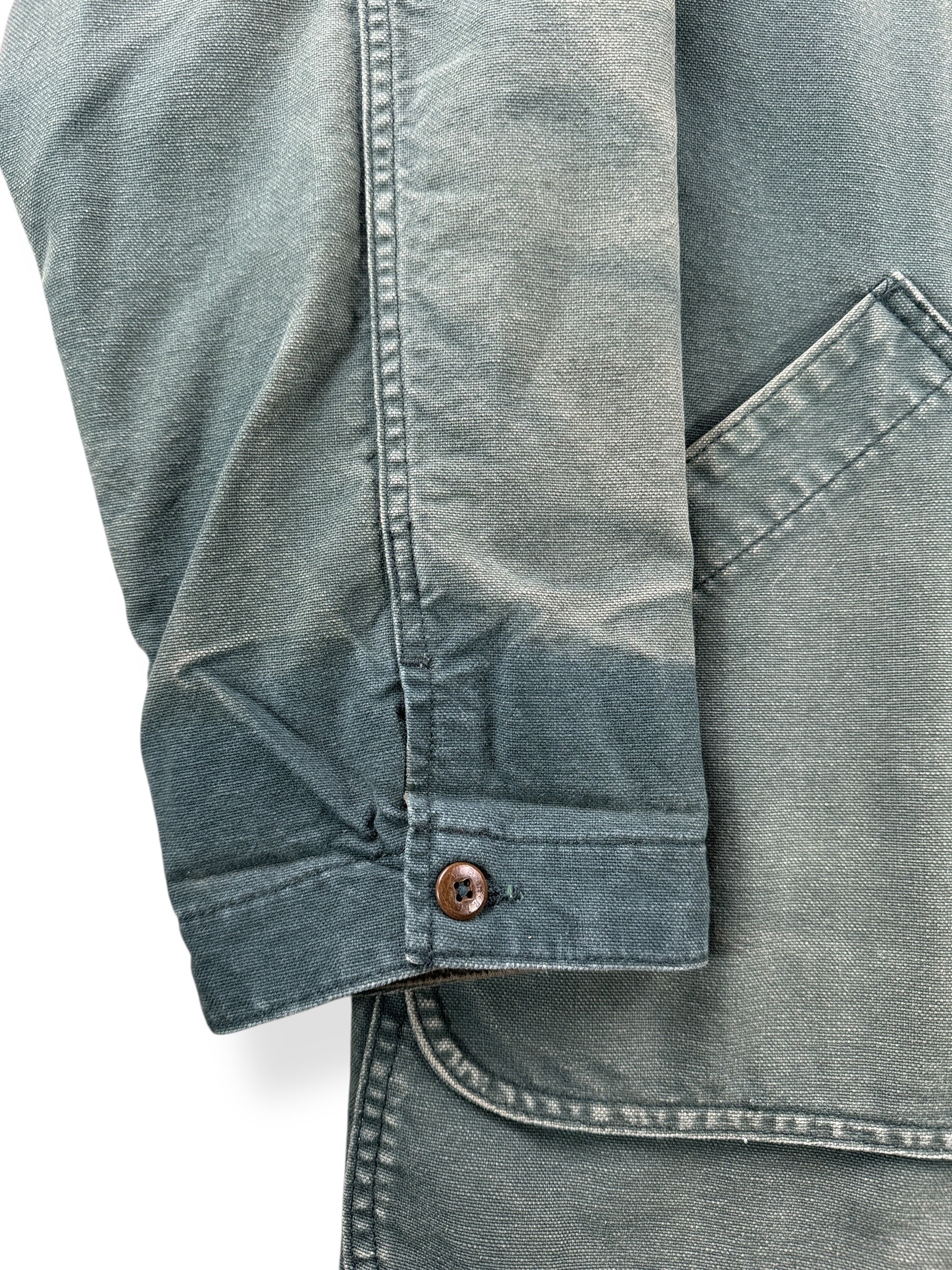 Fading on Cuff of Vintage Faded Green L.L. Bean Field Coat SZ M