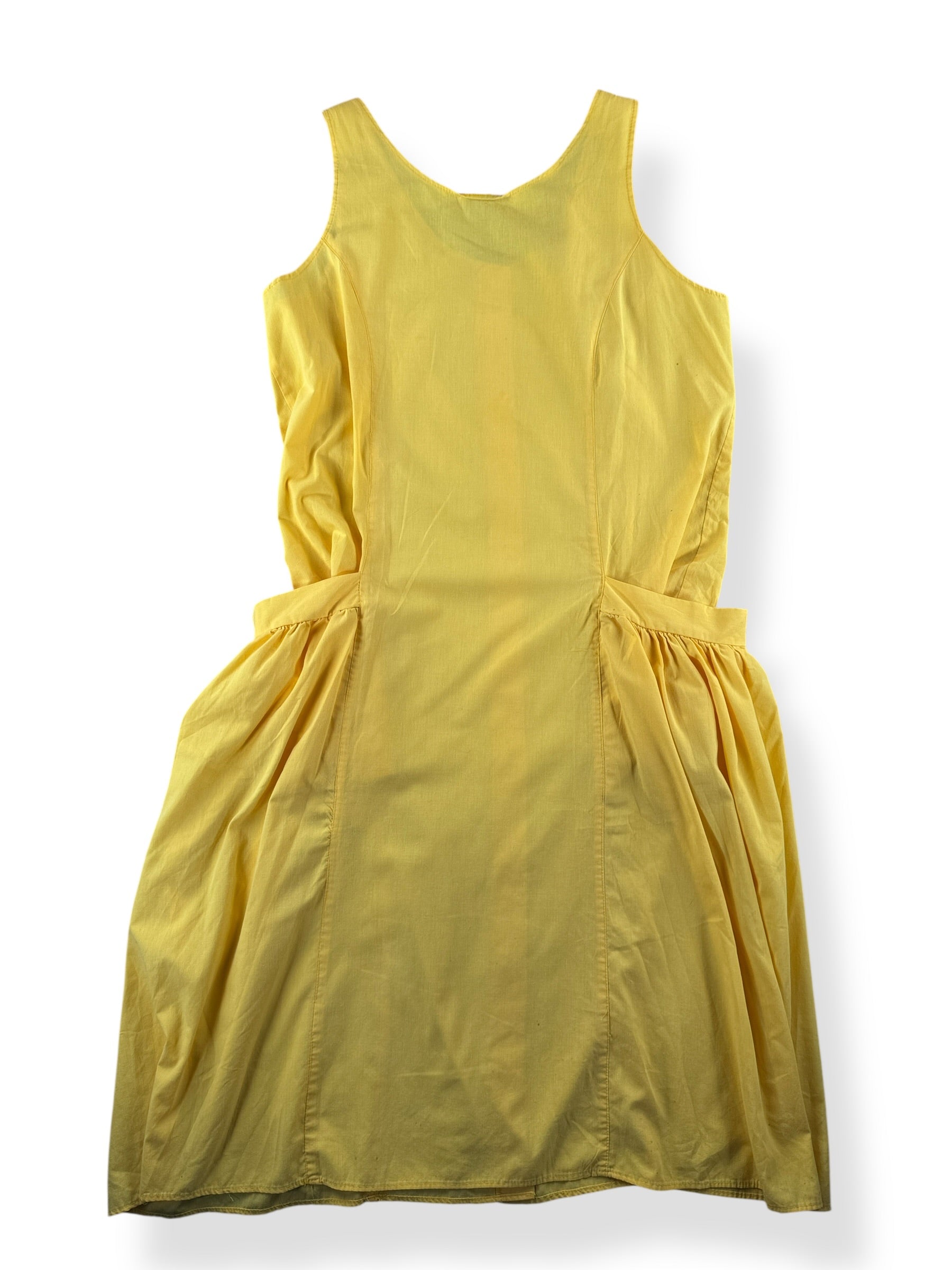 Back of Vintage Coquette Yellow Dress SZ 14