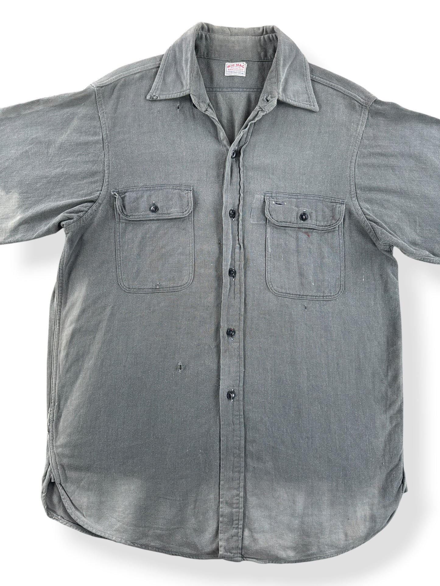 Front Close Up of Vintage Big Mac Short Sleeve Work Shirt SZ M
