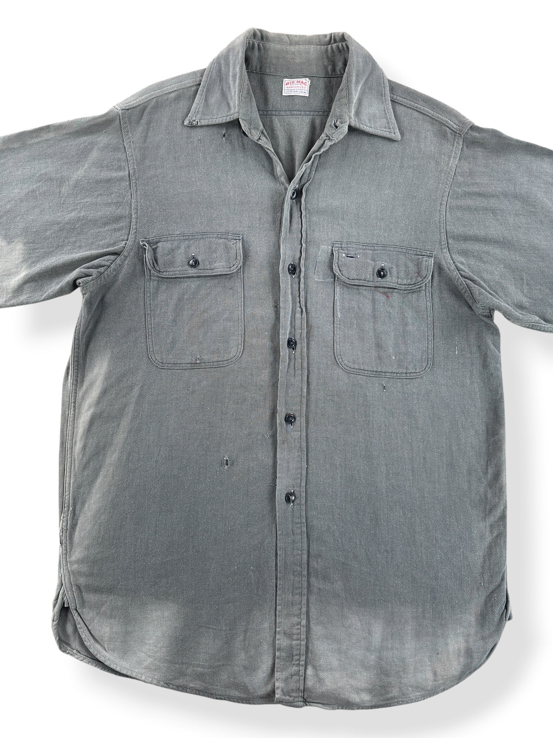 Front Close Up of Vintage Big Mac Short Sleeve Work Shirt SZ M
