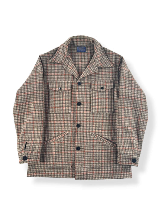 Front of Vintage Pendleton Houndstooth Wool Coat SZ L