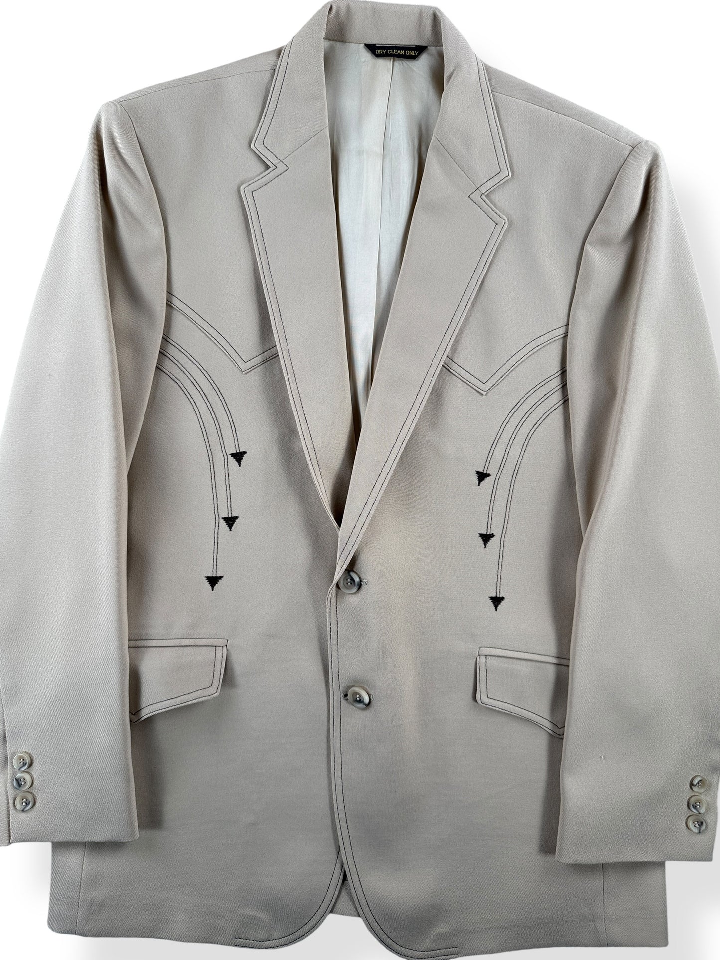 Front Close Up of Vintage H Bar C Western Sport Coat SZ 42