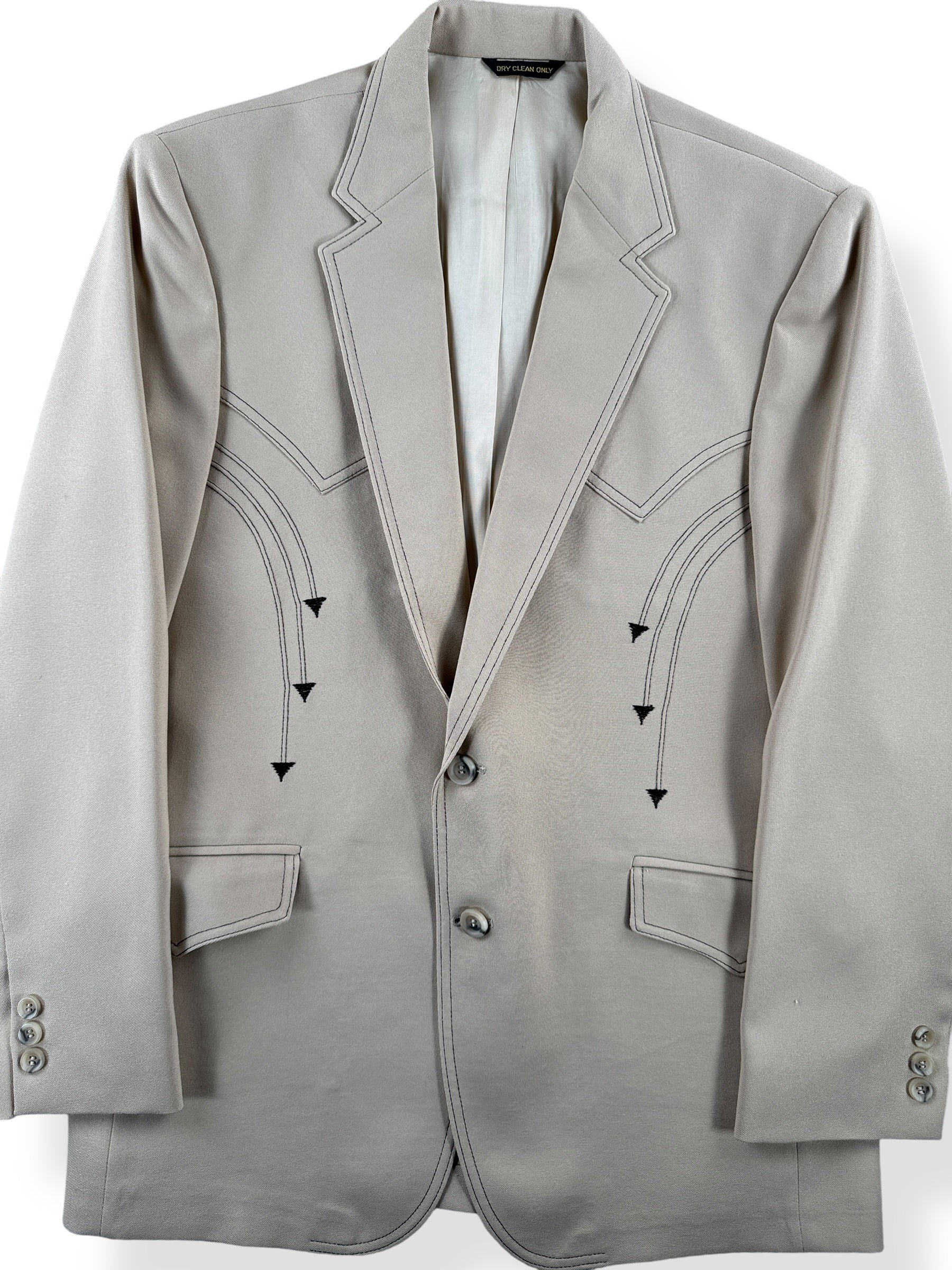 Front Close Up of Vintage H Bar C Western Sport Coat SZ 42