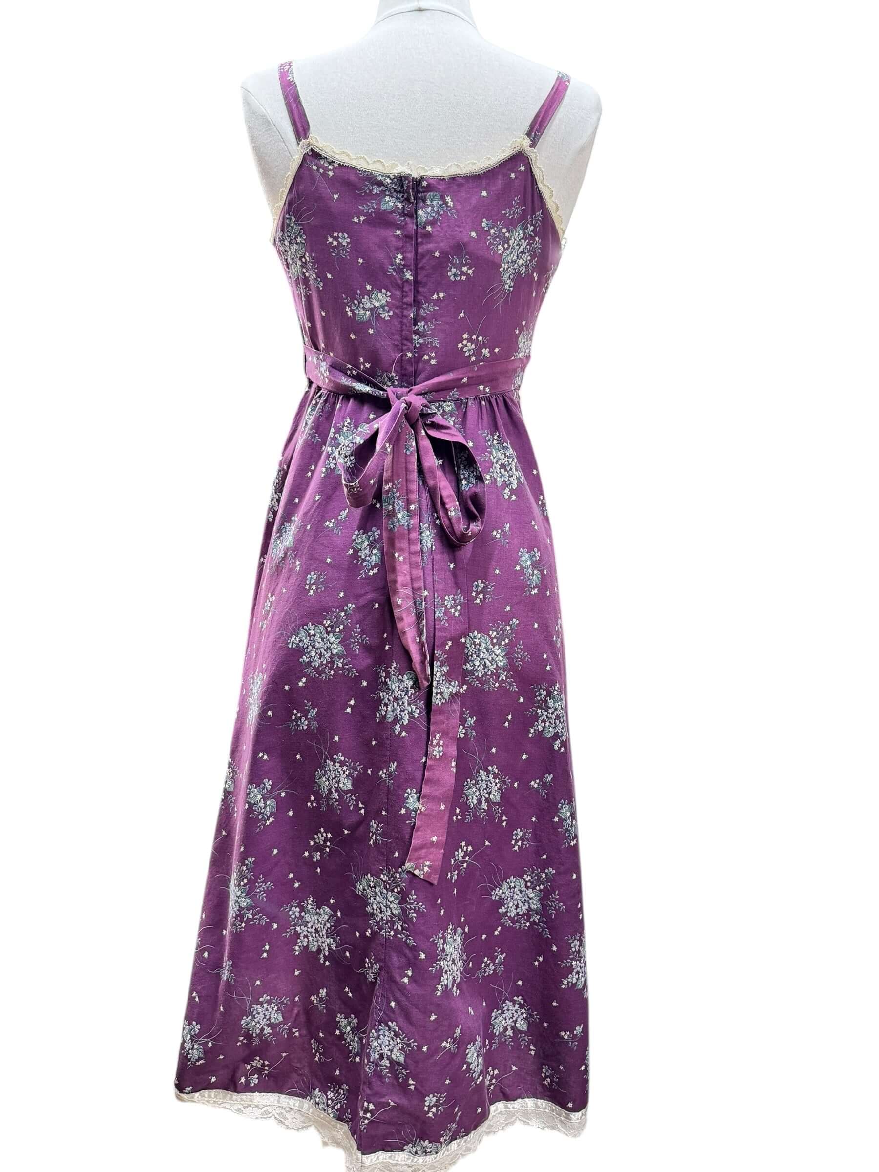 Back view of 1970s Purple Gunne Sax Sundress S