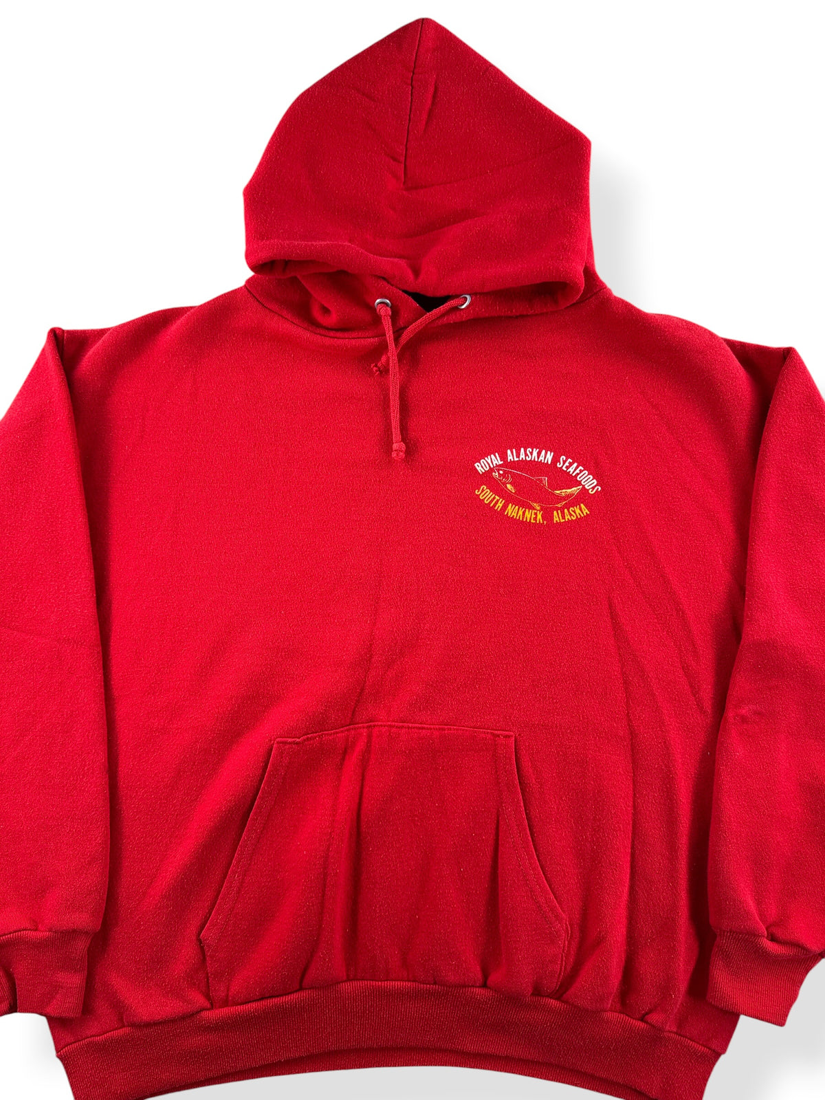 Close-up of Vintage Naknek Alaska Hoodie SZ XL (Fits L)