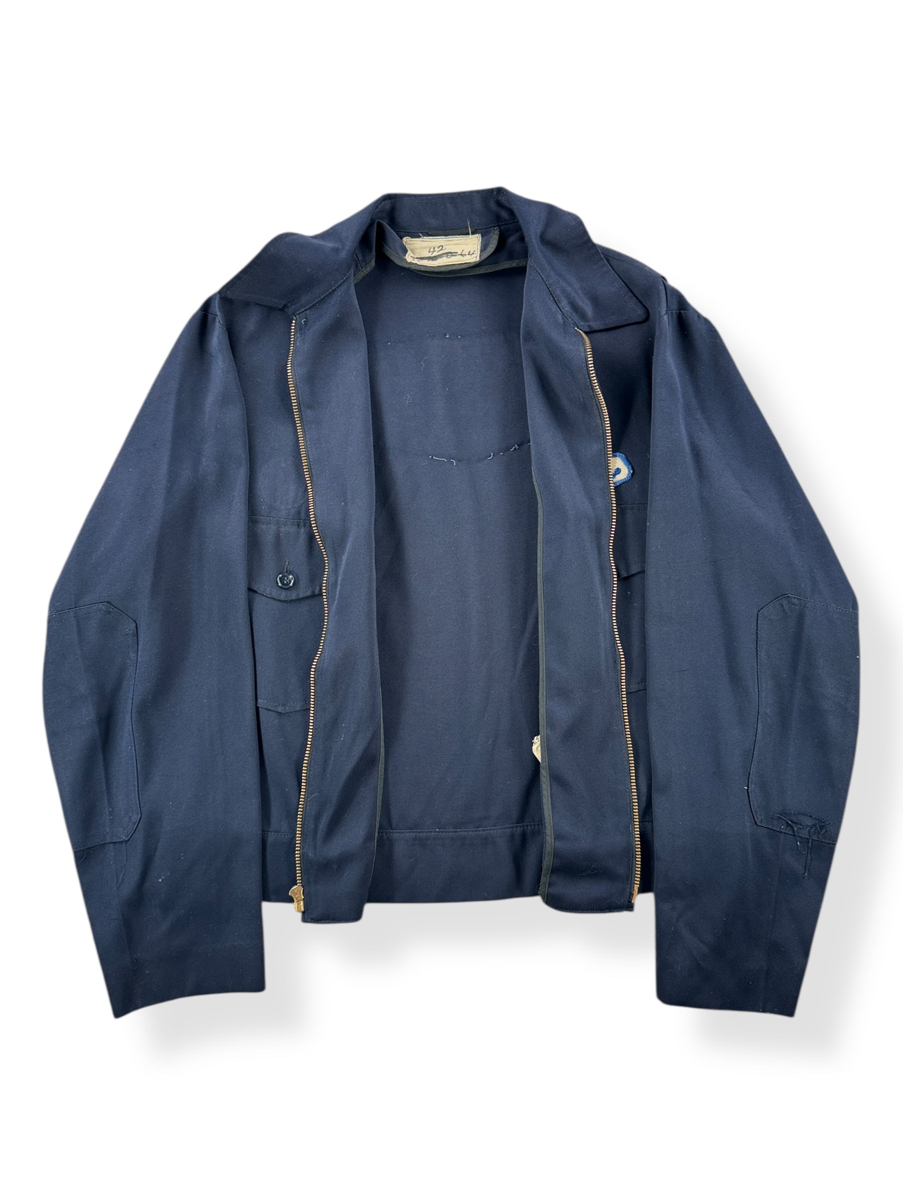Inside of Vintage Terry Gabardine Gas Station Jacket SZ 42