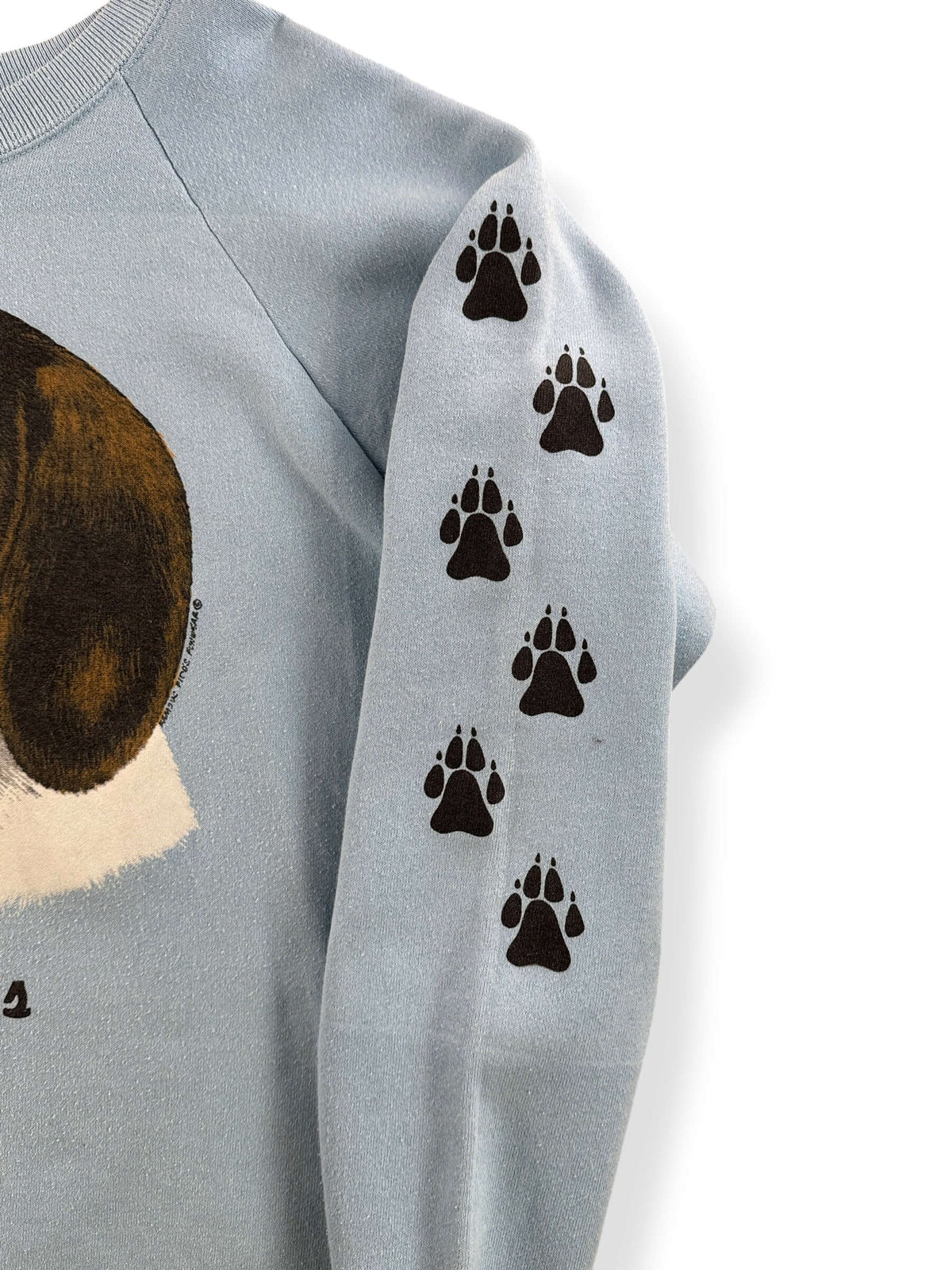 Sleeve graphic on Vintage 1980s Beagle Crewneck SZ S