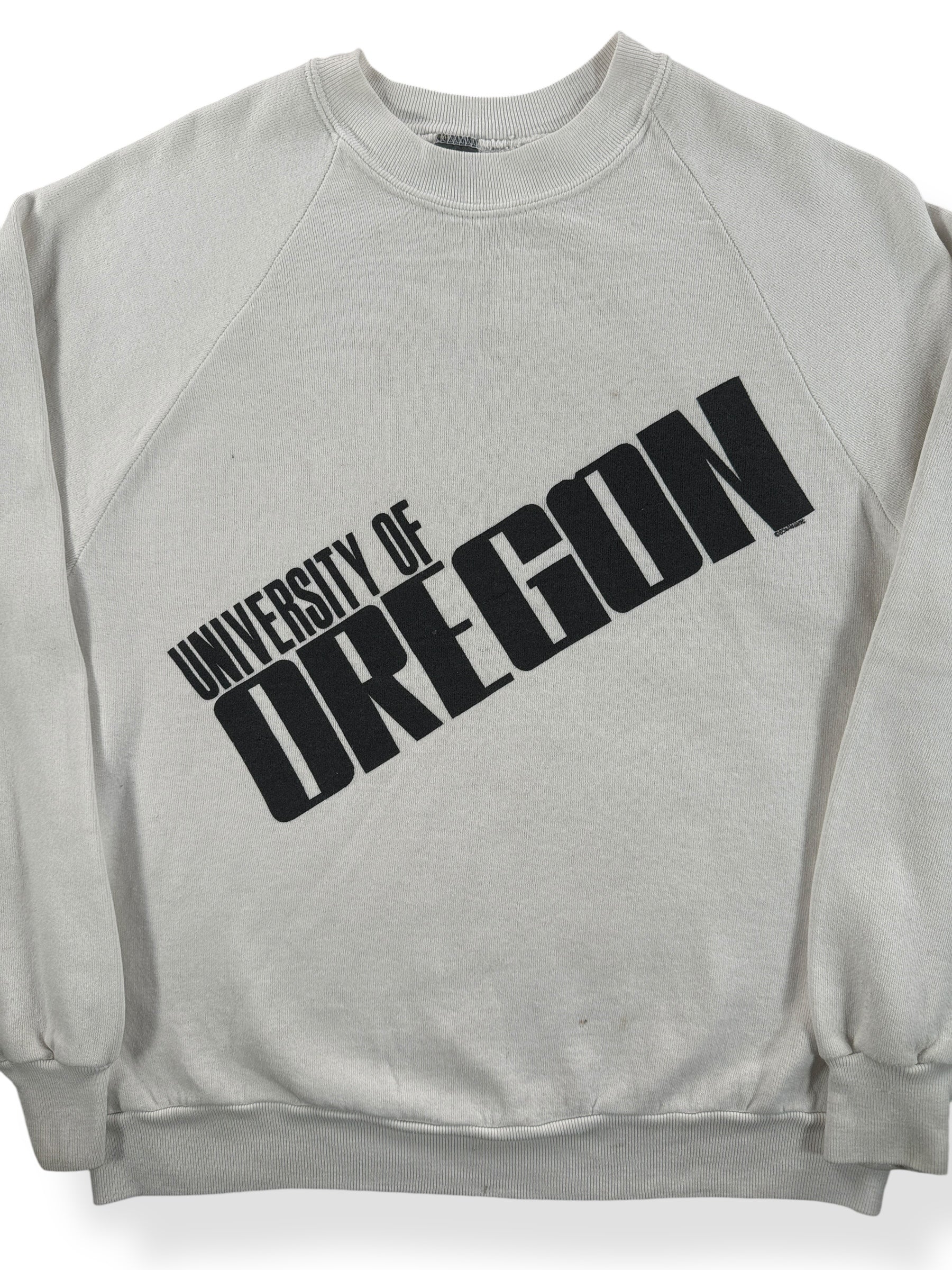 Front Close Up of Vintage 70s University of Oregon Sweatshirt SZ M