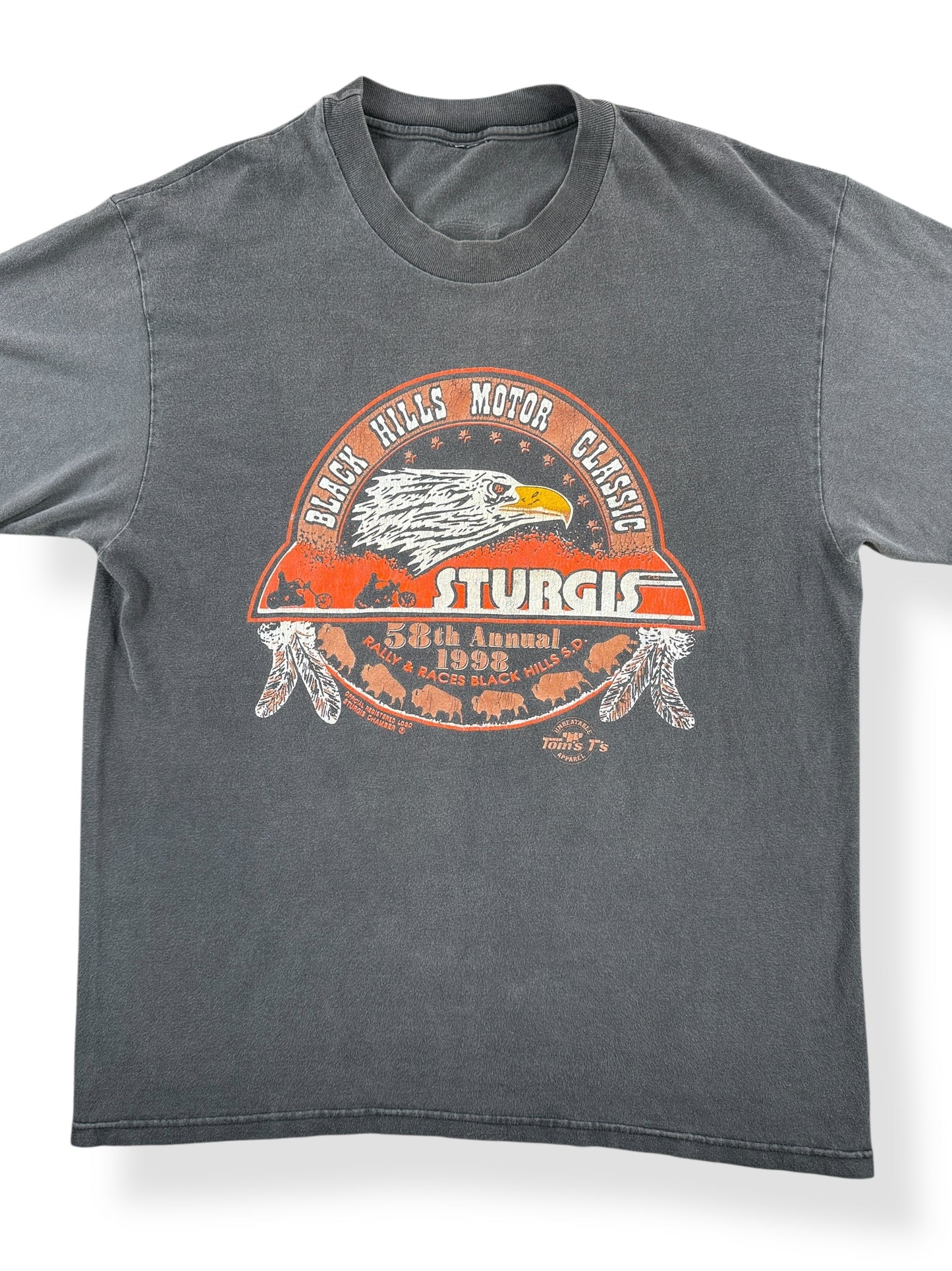 Front Close Up of Vintage 90s Sturgis Tee SZ L