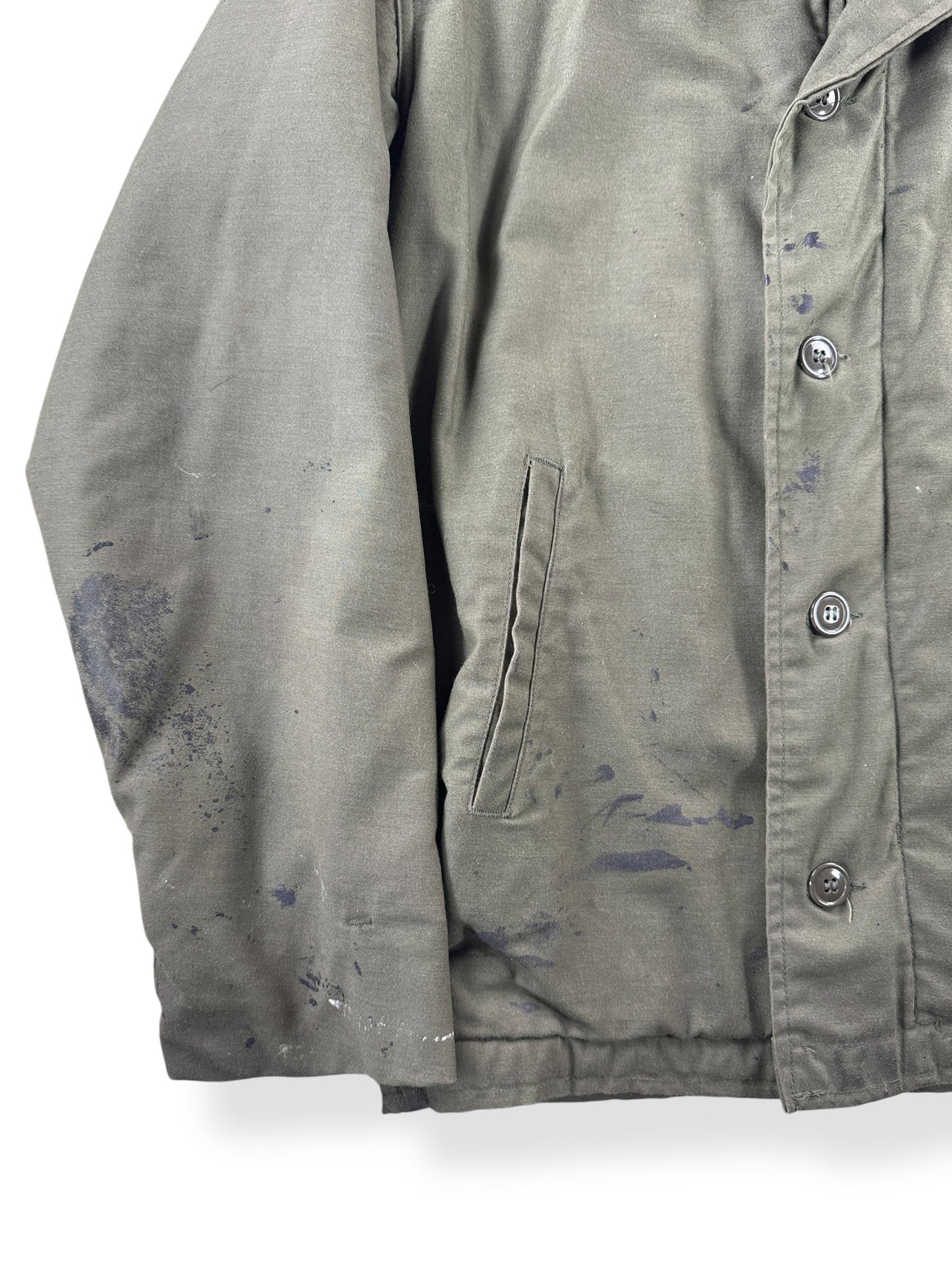 Stain on Vintage USN A-2 Cold Weather Deck Jacket SZ M