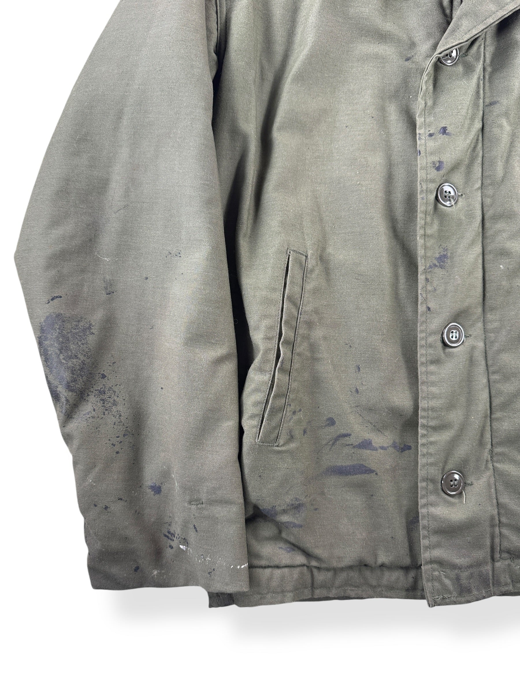 Stain on Vintage USN A-2 Cold Weather Deck Jacket SZ M