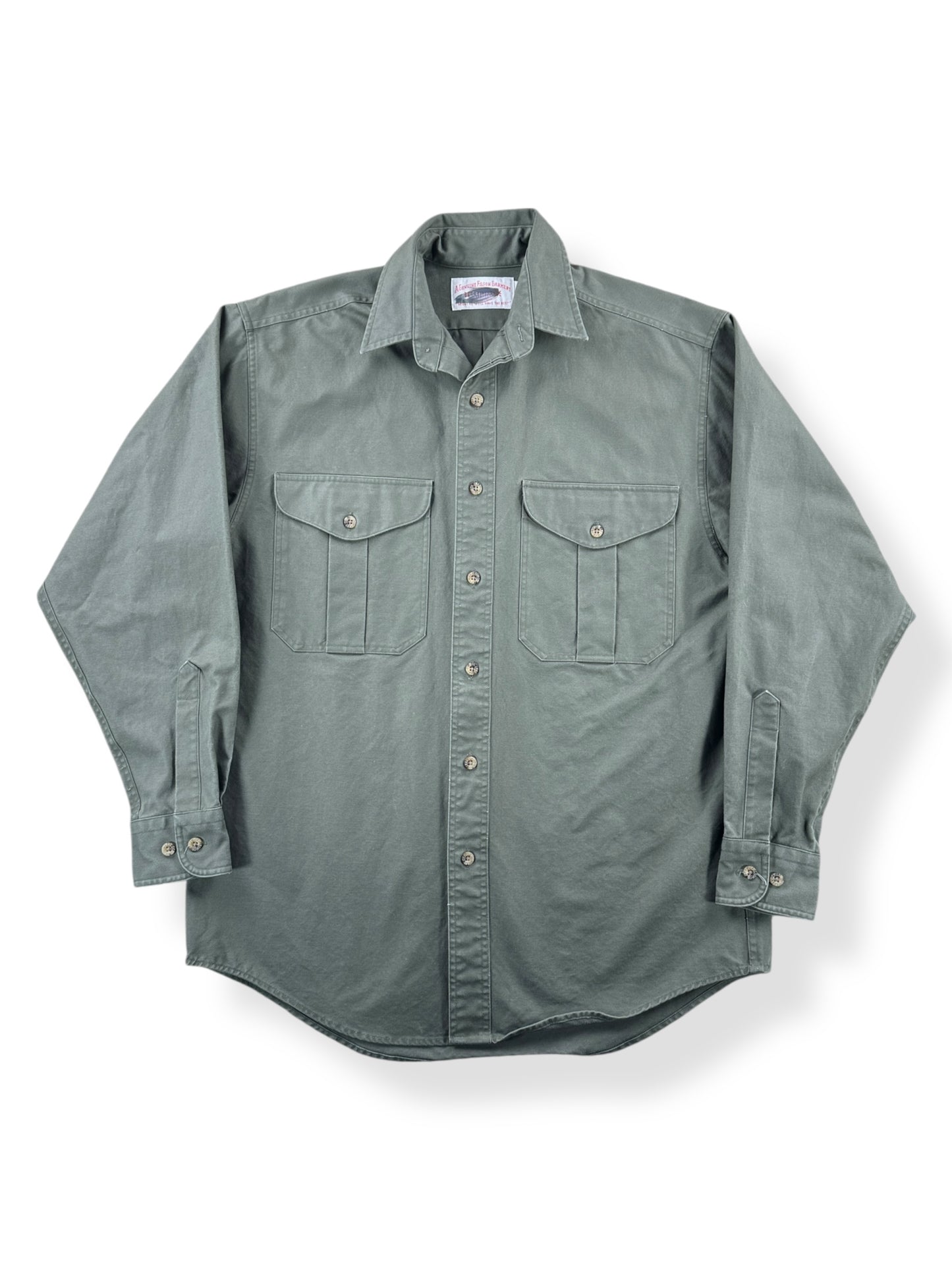 Front of Olive Green Filson Guide Shirt SZ M