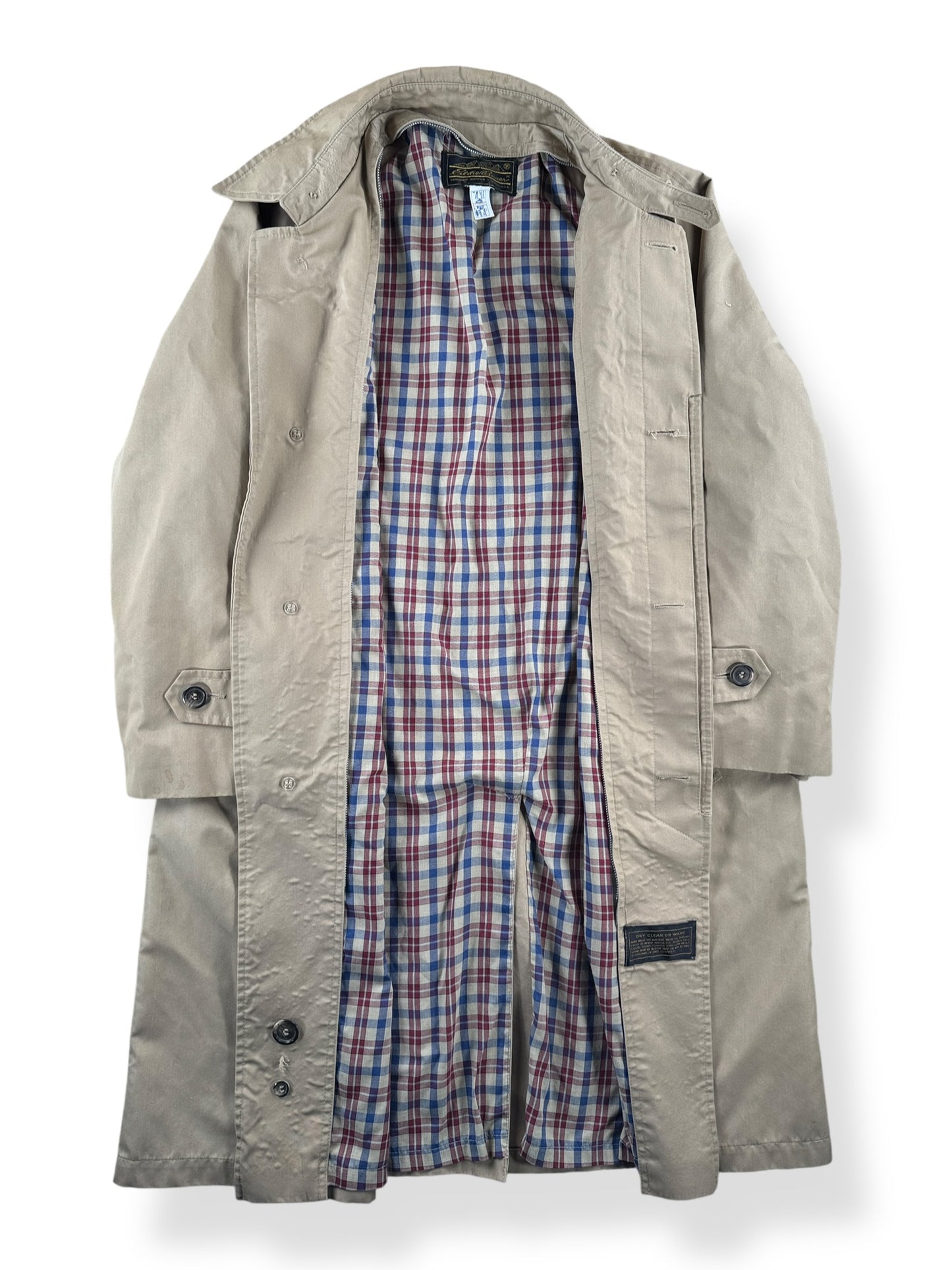 Inside of Vintage Eddie Bauer Nylon/Cotton Blend Trench Coat SZ L