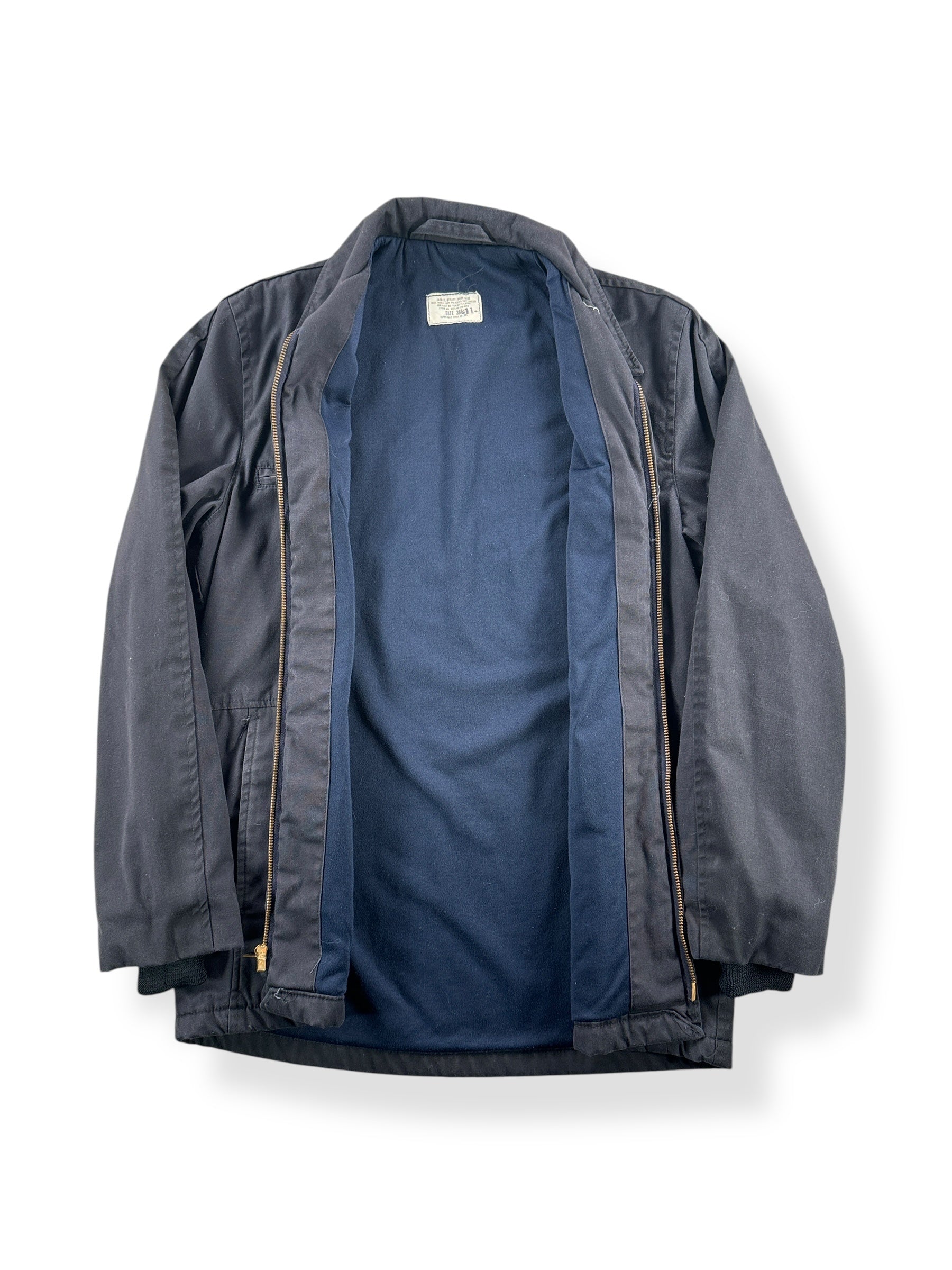 Inside of Vintage USN Utility Jacket Dark Blue SZ 36L