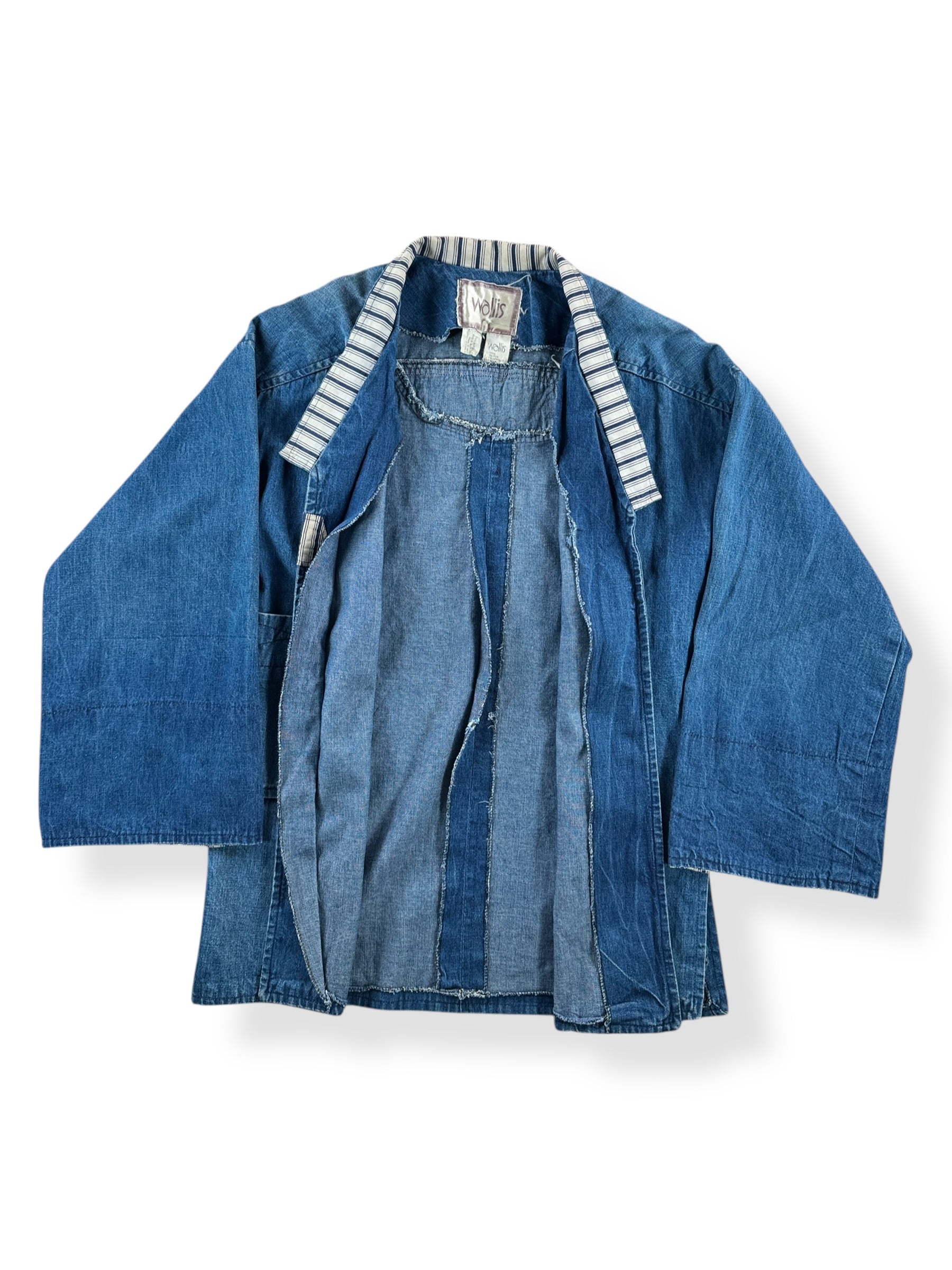 Inside of Vintage Wallis Indigo Denim Jacket SZ 8