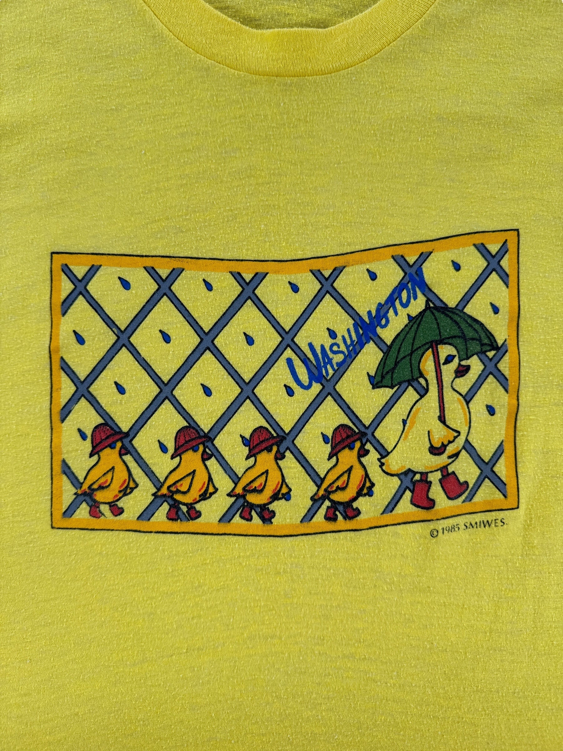 Front Graphic of Vintage Washington Duckies Rain Tee SZ S