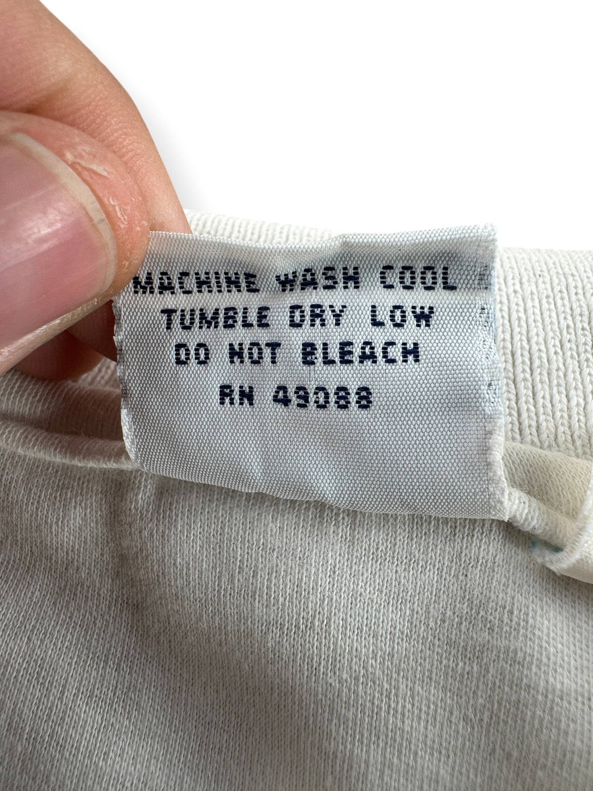 Back of tag on Vintage Oh Boy! Oberto Hydroplane Racing Polo SZ L