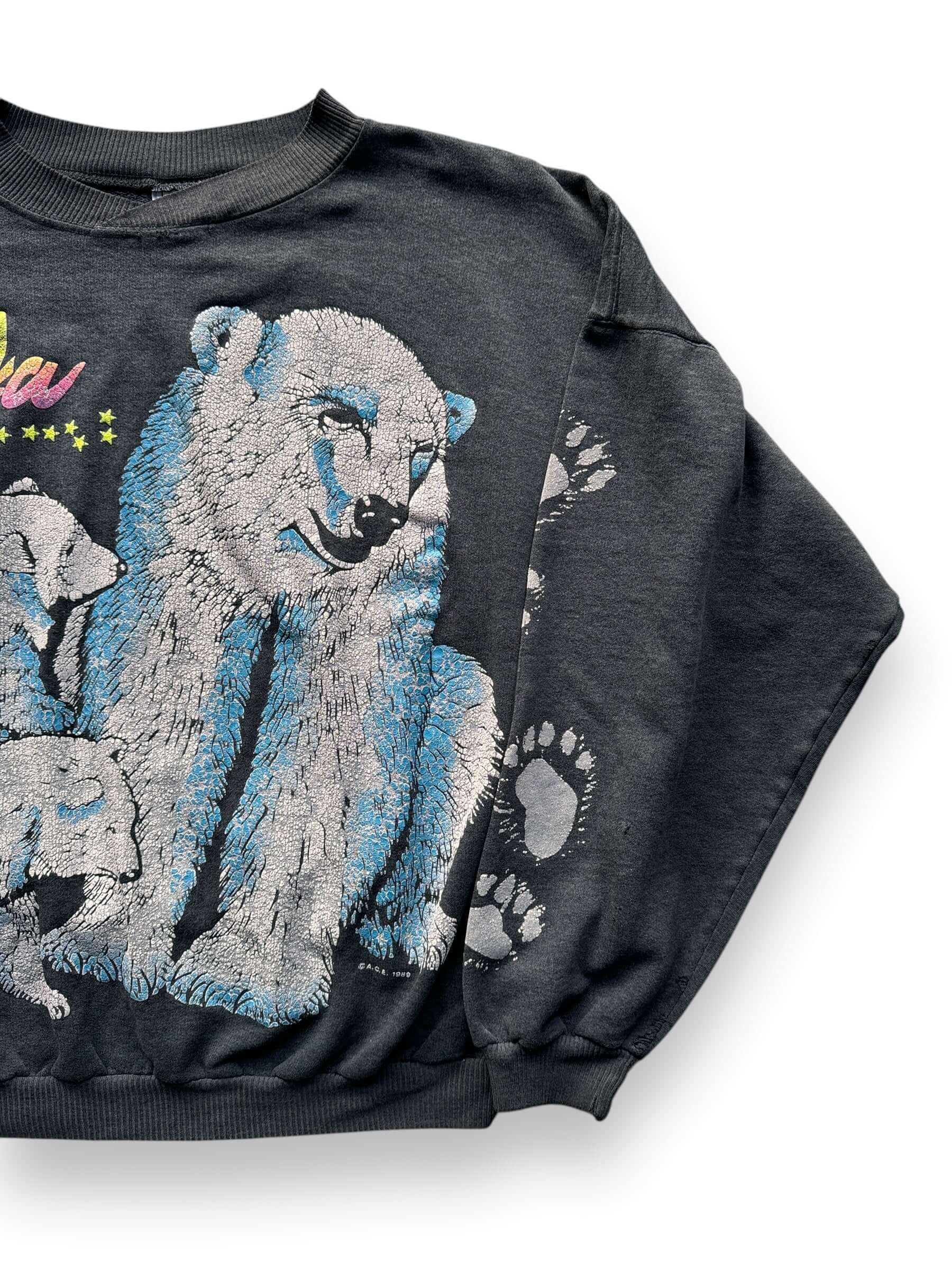 front left of Vintage Alaska Polarbear Crewneck SZ XL