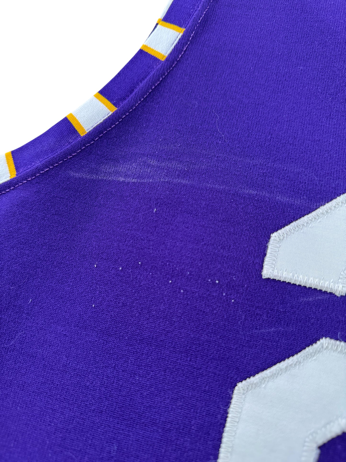 Staining on Vintage Southland "2" Purple Tank Top Jersey SZ L (Fits M)