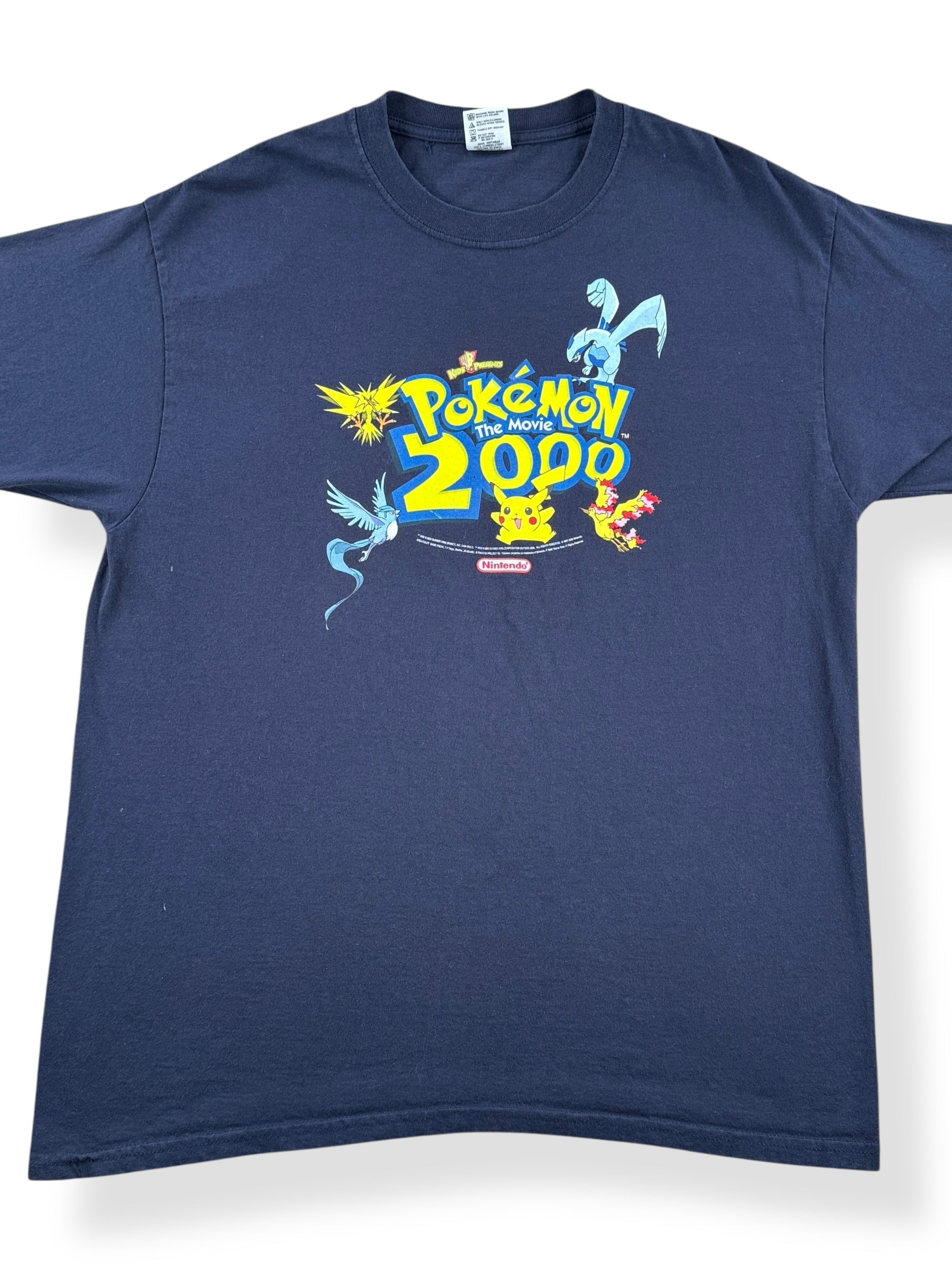 Front Close Up of Vintage Pokemon the Movie 2000 Burger King Promo Tee SZ XL