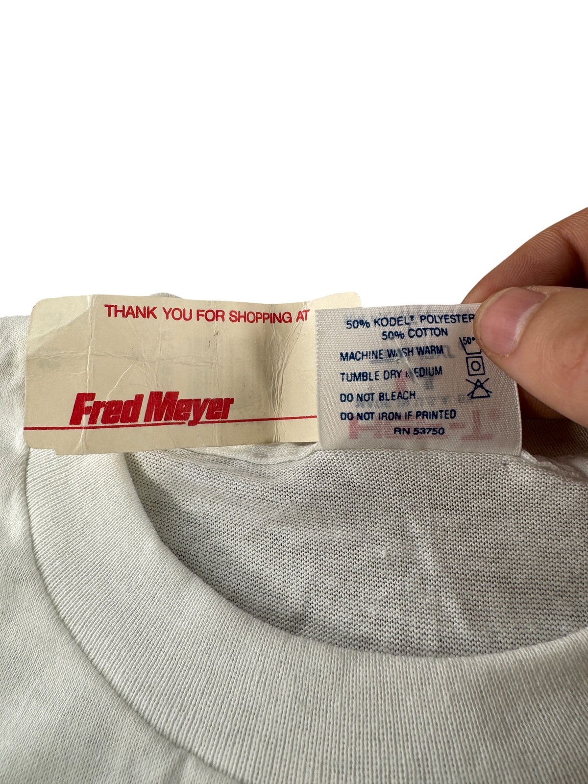 Other side of Tags on Vintage NOS Seattle Orca Puff Print Tee SZ L
