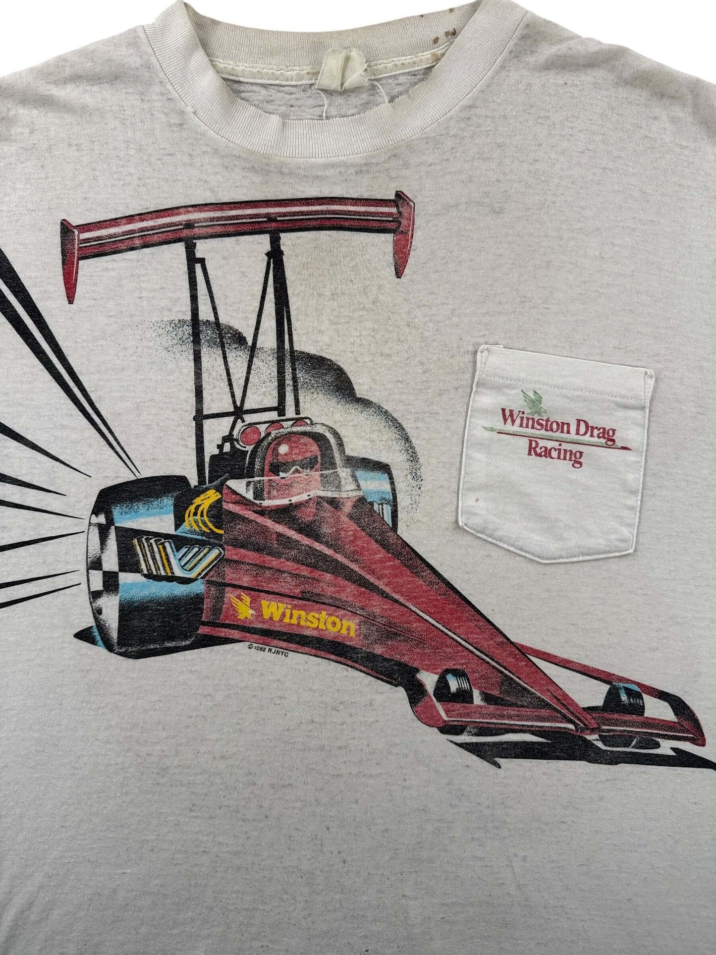 Graphic of Vintage Winston Drag Racing AOP Pocket Tee SZ L