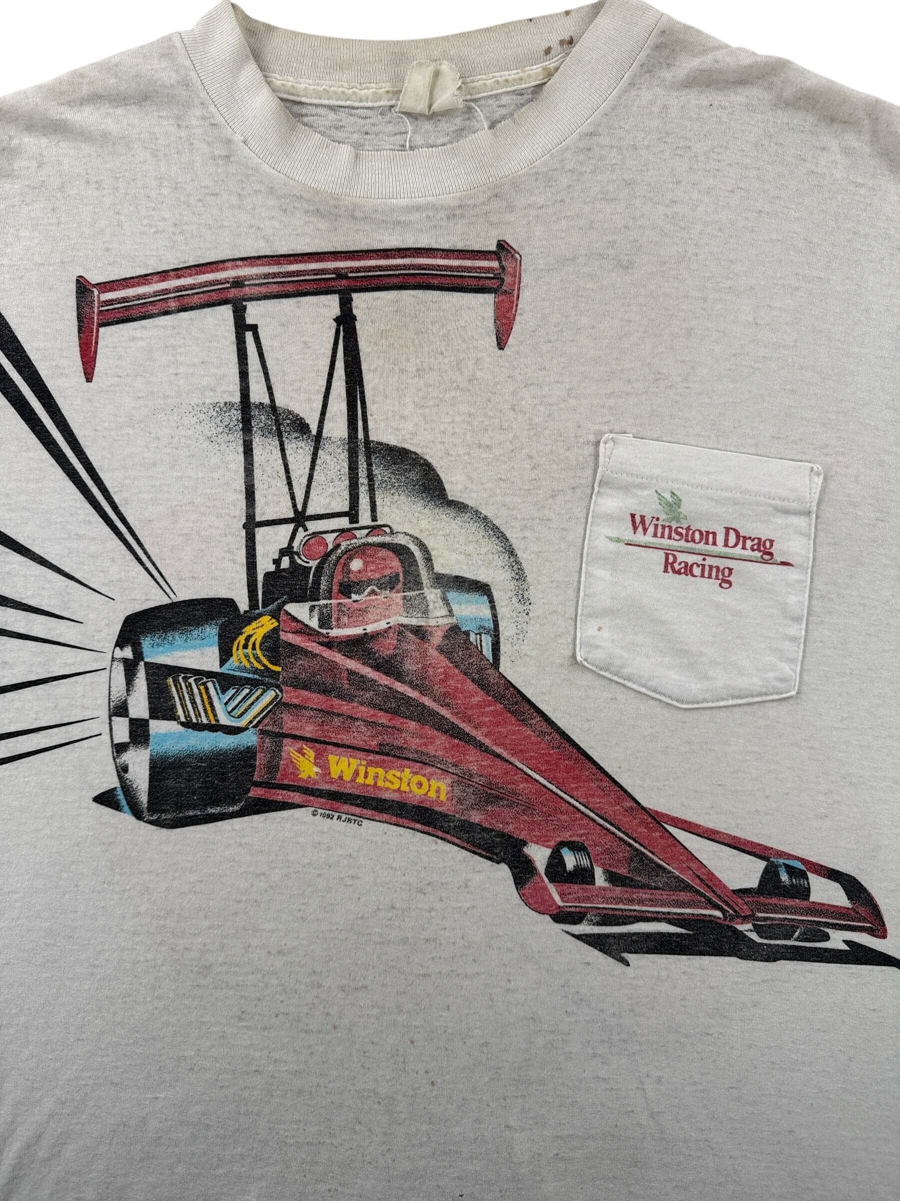 Graphic of Vintage Winston Drag Racing AOP Pocket Tee SZ L