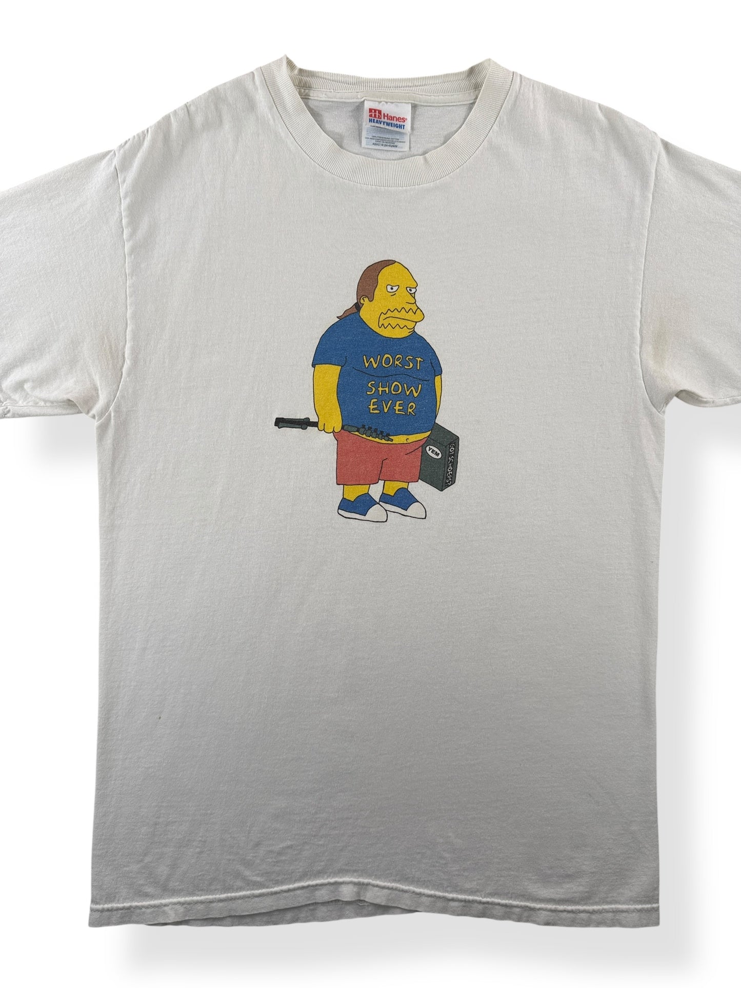 Front Close Up of Vintage Simpsons Worst Show Ever Tee SZ M