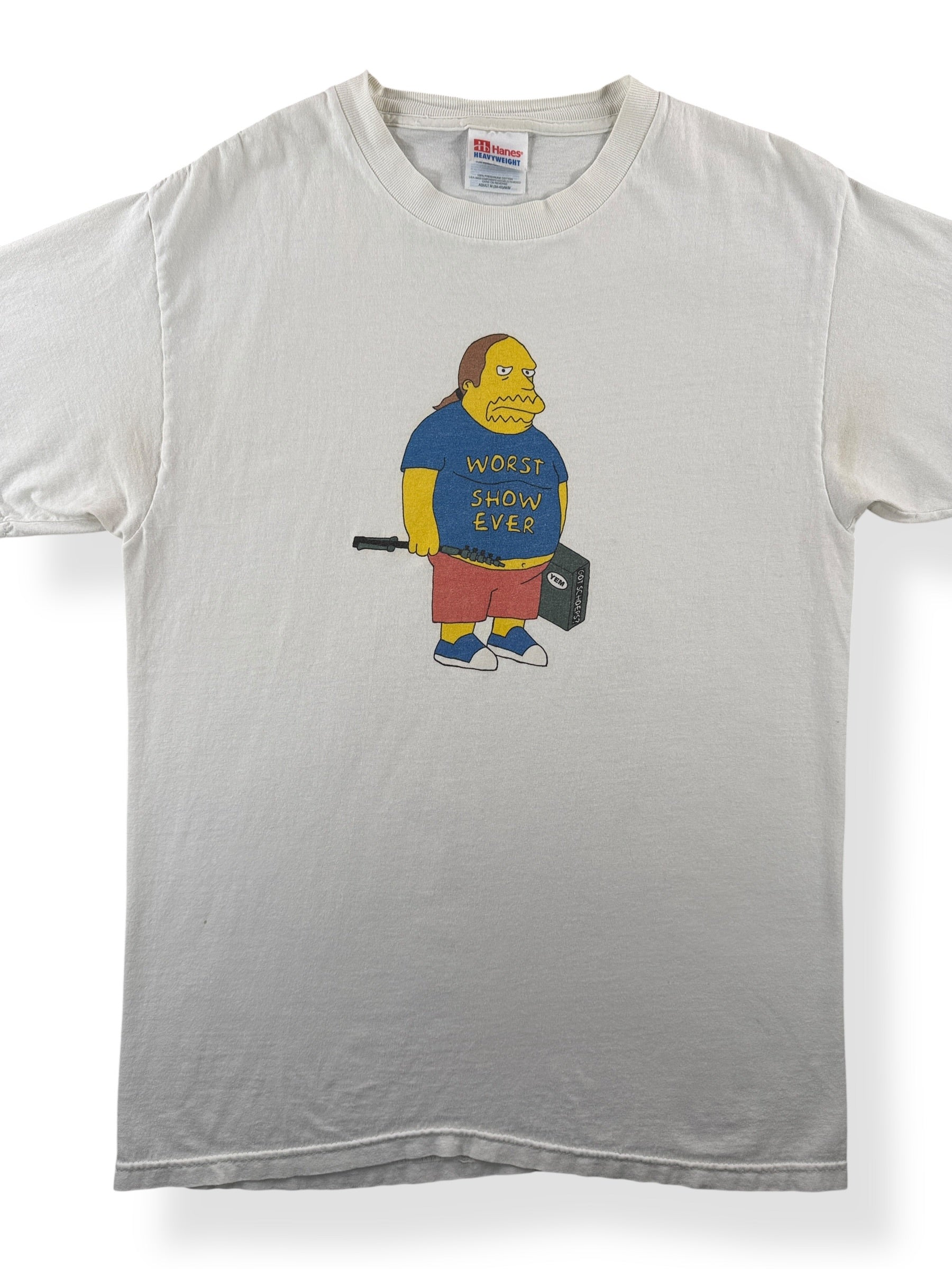 Front Close Up of Vintage Simpsons Worst Show Ever Tee SZ M