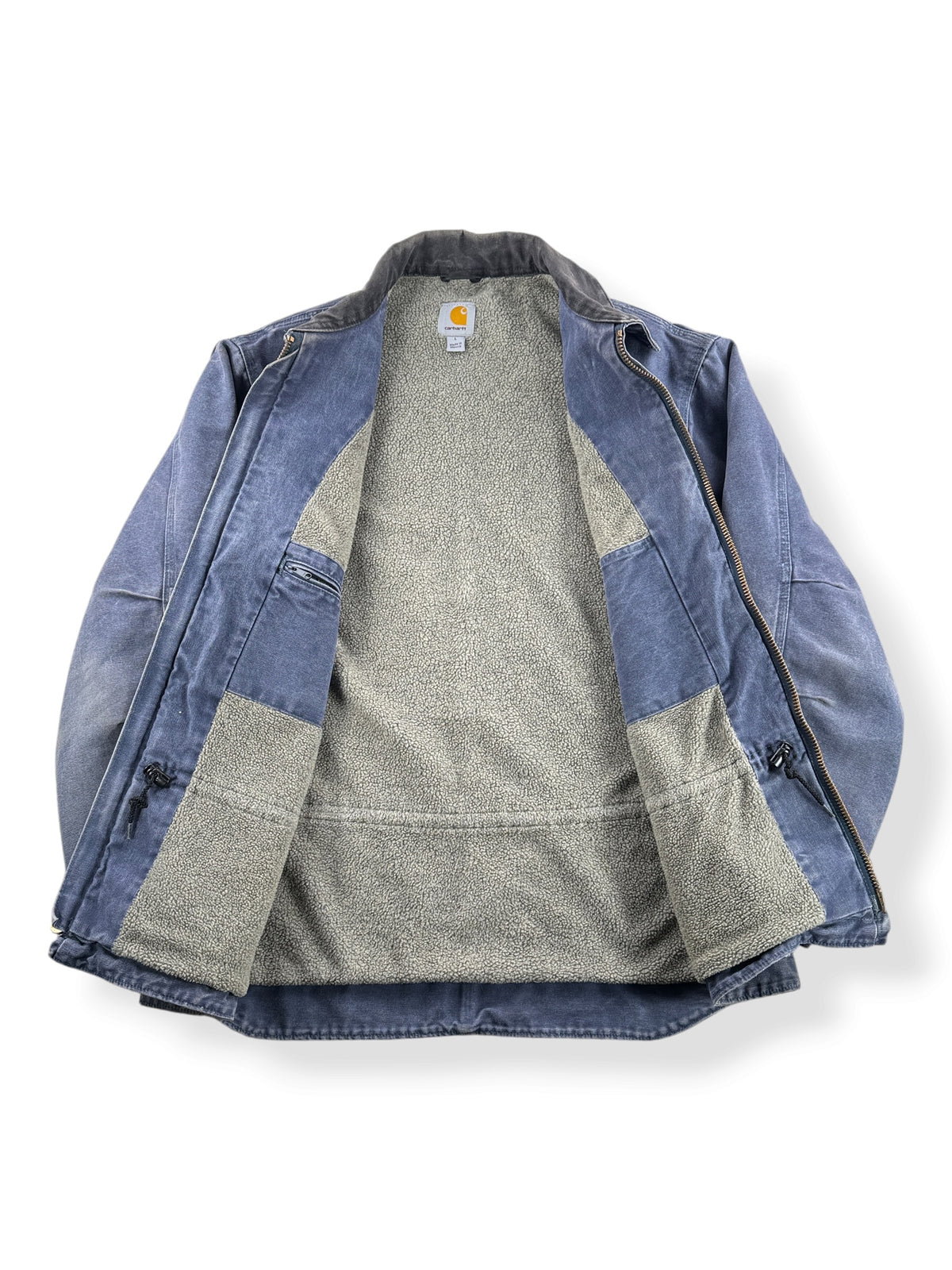 Inside of Vintage Faded Blue Carhartt Arctic Jacket SZ L