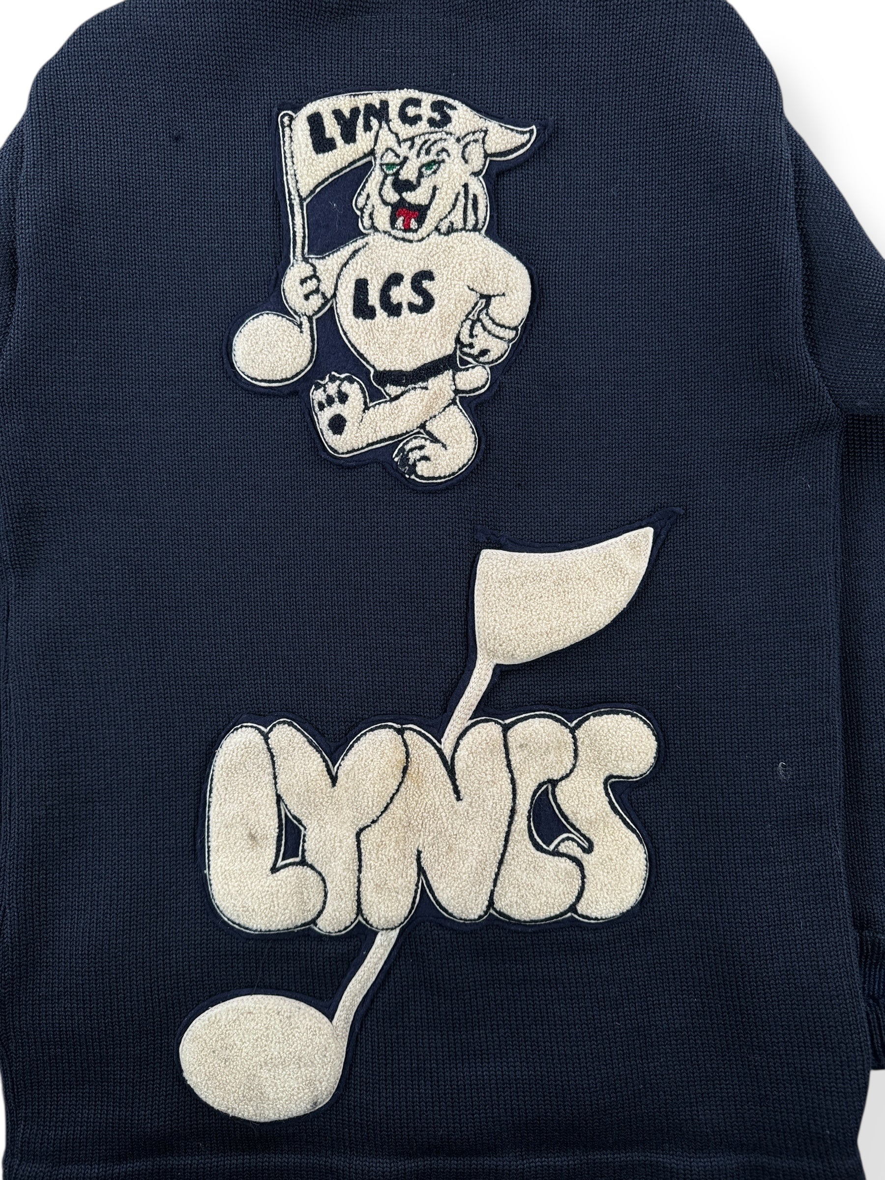 Back Patches of Vintage Lynden Lyncs 1966 Varsity Sweater SZ XS