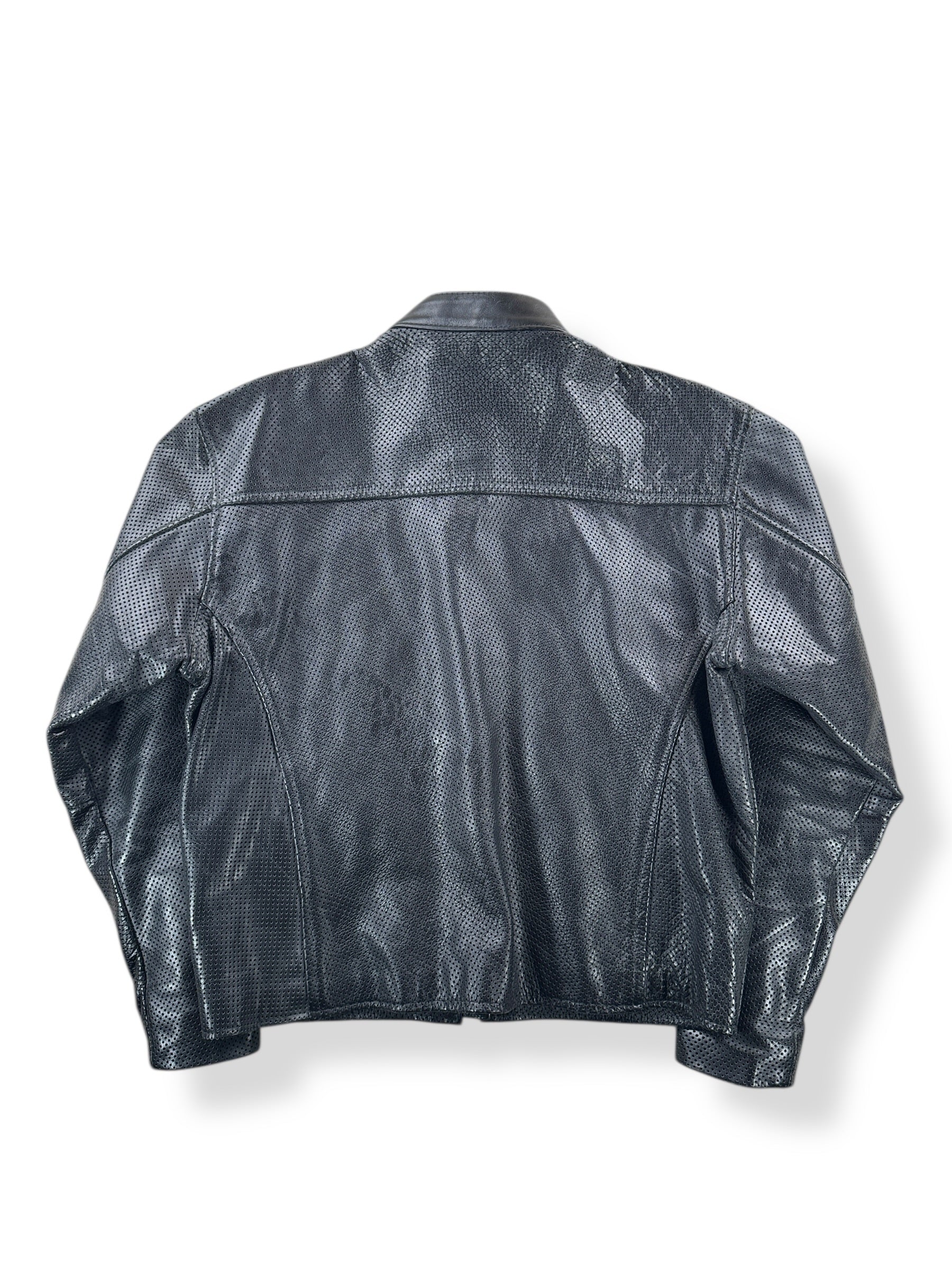 Back of Vintage Vanson Perforated Leather Jacket SZ XL